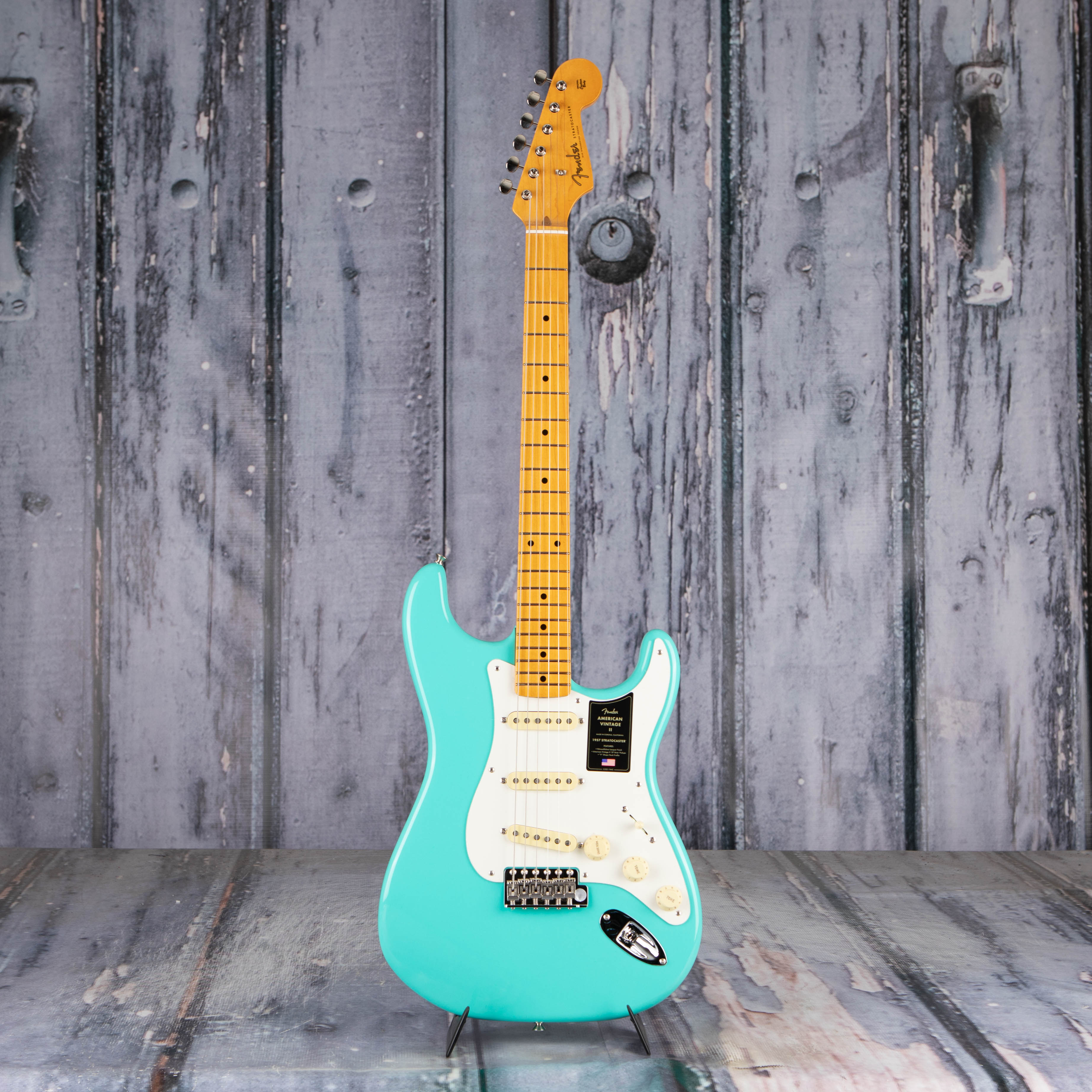 Fender American Vintage II 1957 Stratocaster Electric Guitar, Sea Foam Green, front