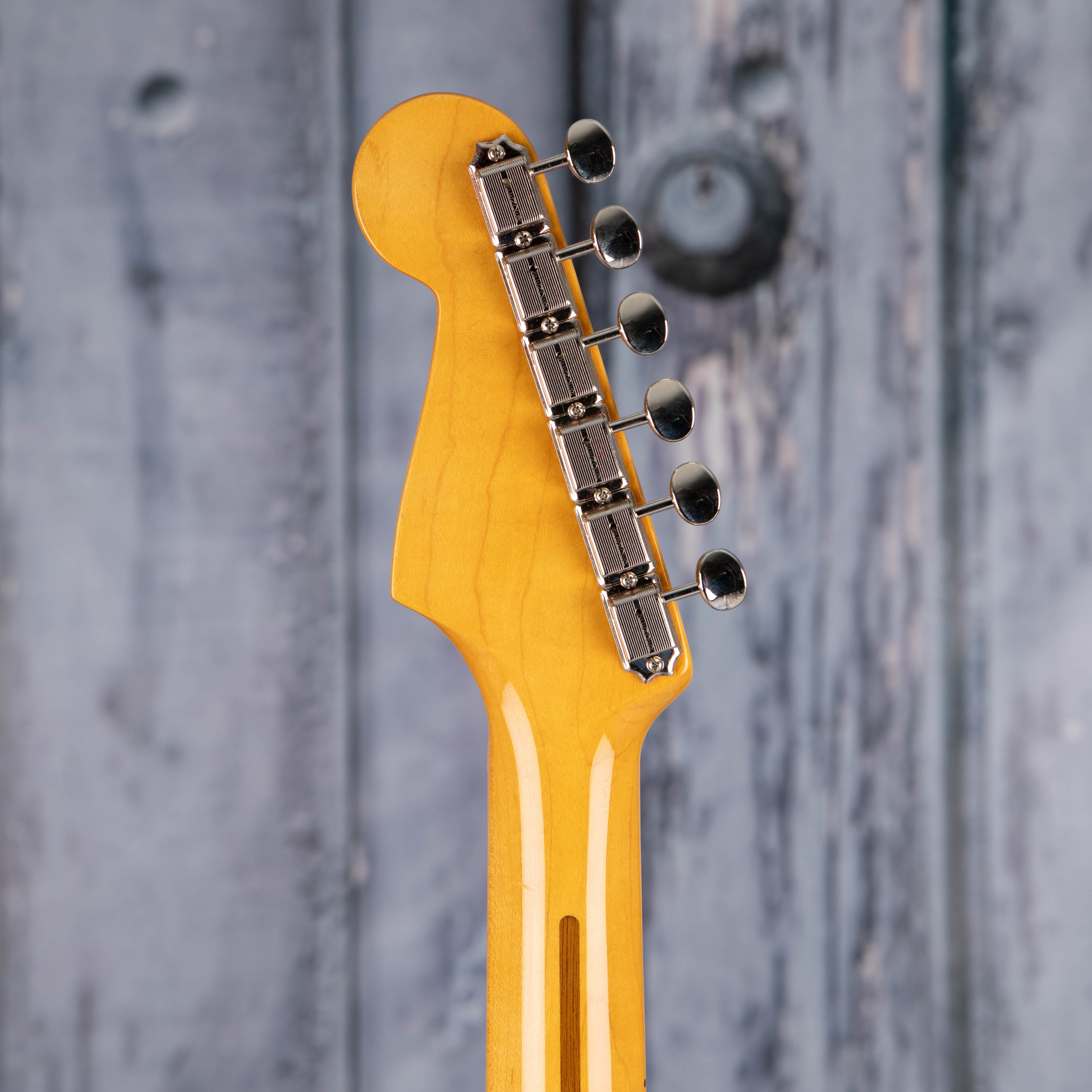Fender American Vintage II 1957 Stratocaster Electric Guitar, Sea Foam Green, back headstock