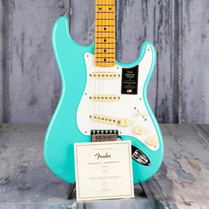 Fender American Vintage II 1957 Stratocaster Electric Guitar, Sea Foam Green, coa