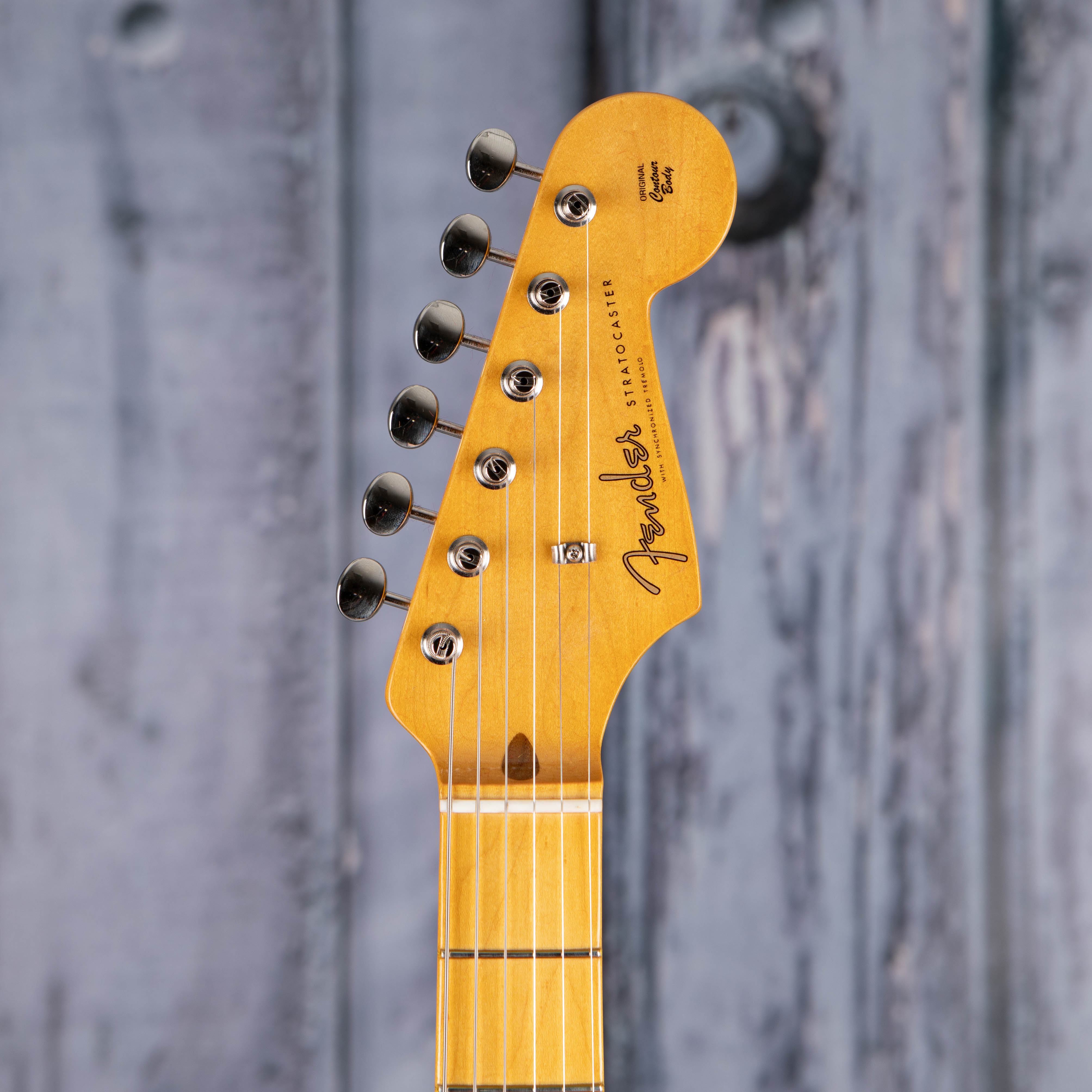 Fender American Vintage II 1957 Stratocaster Electric Guitar, Vintage Blonde, front headstock
