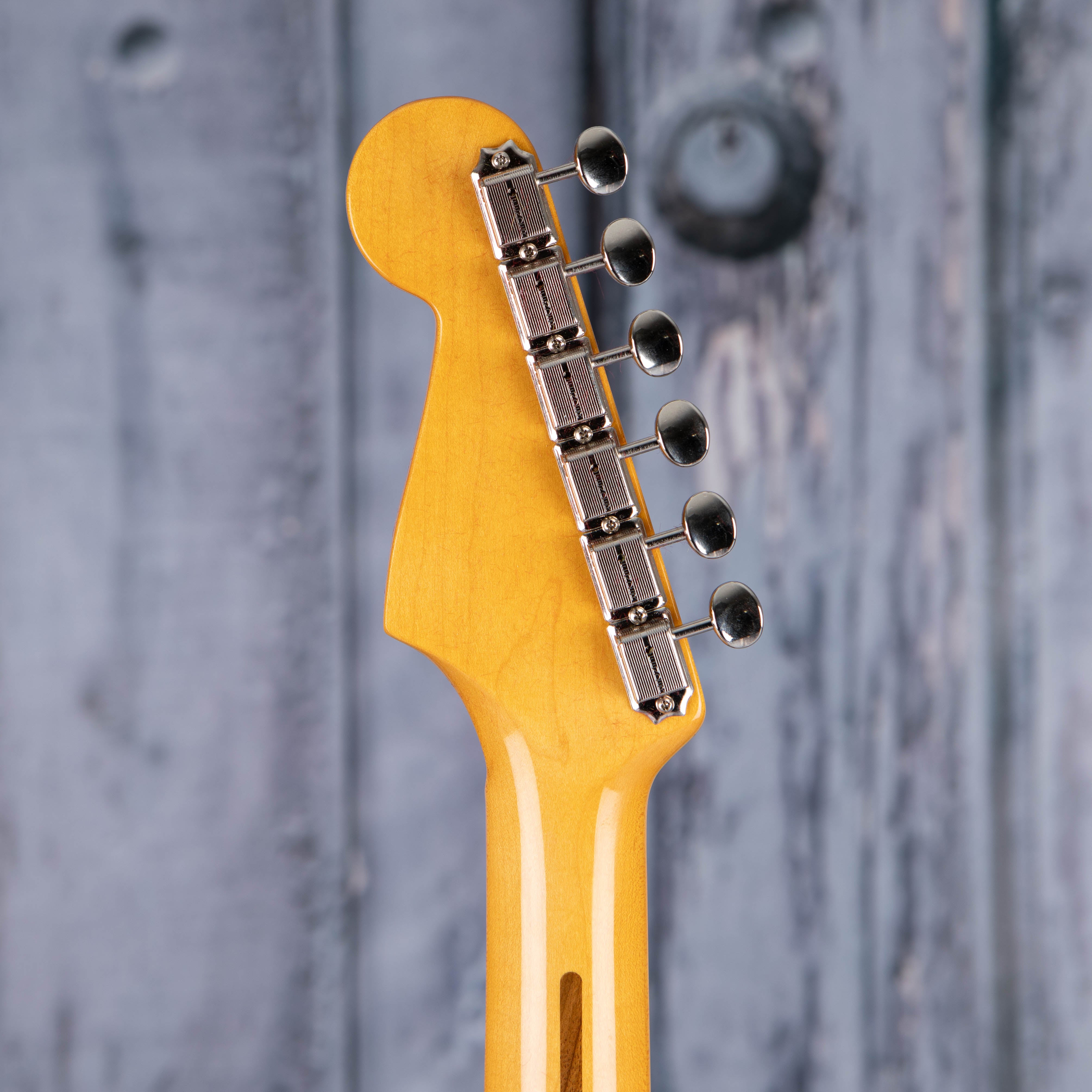 Fender American Vintage II 1957 Stratocaster Electric Guitar, Vintage Blonde, back headstock