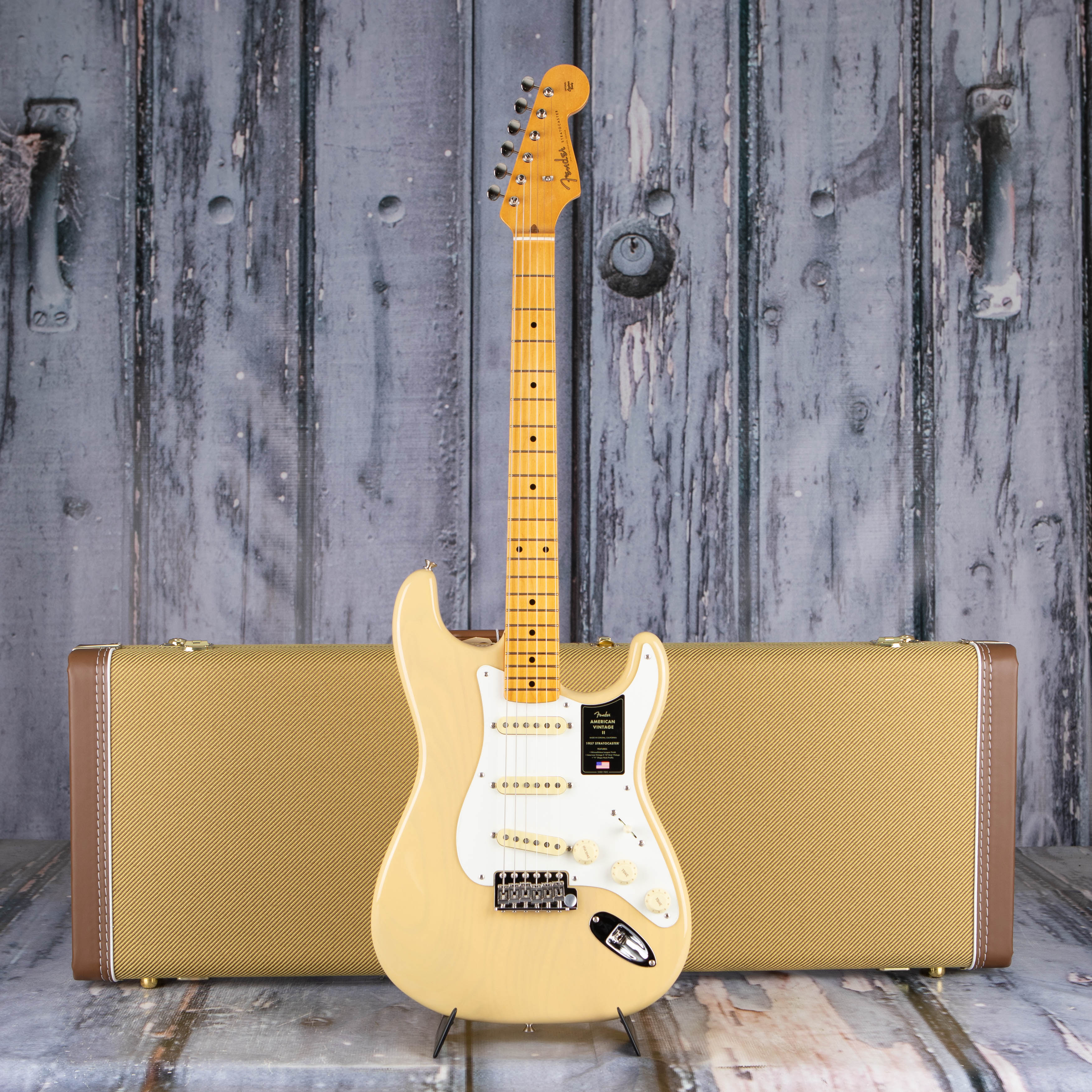 Fender American Vintage II 1957 Stratocaster Electric Guitar, Vintage Blonde, case