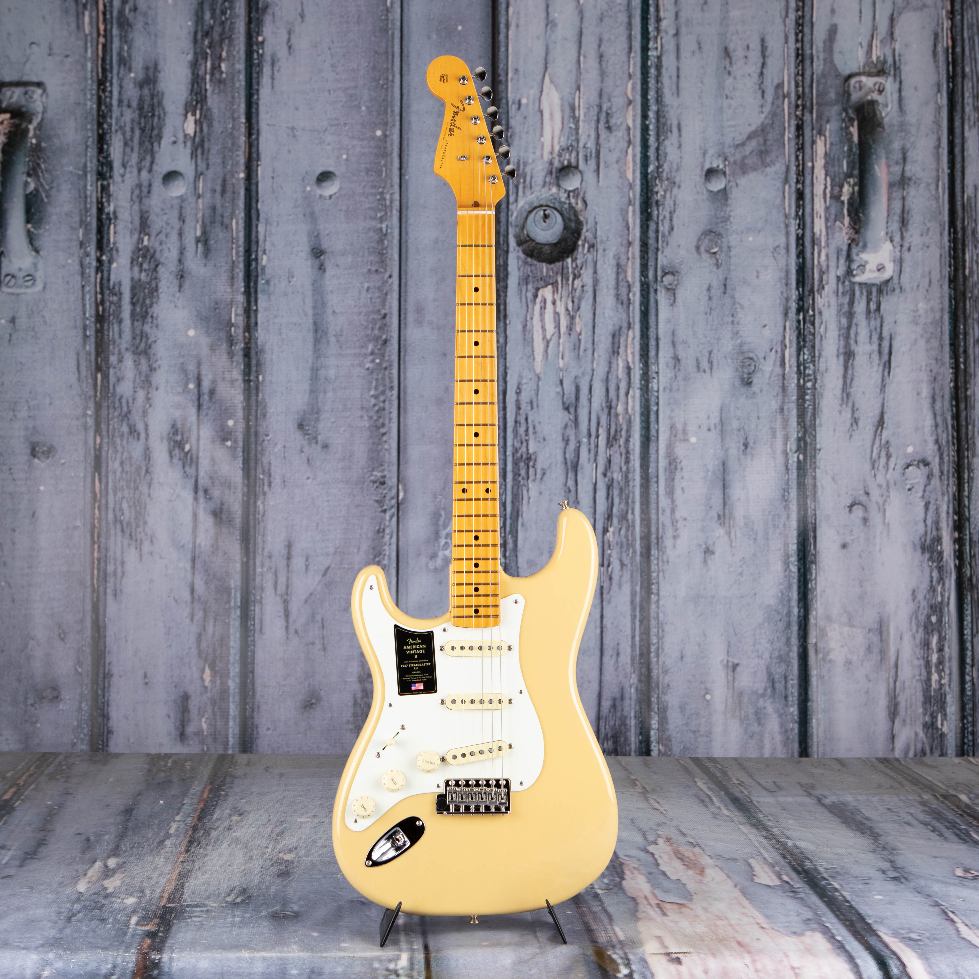 Fender American Vintage II 1957 Stratocaster Left-Handed Electric Guitar, Vintage Blonde, front