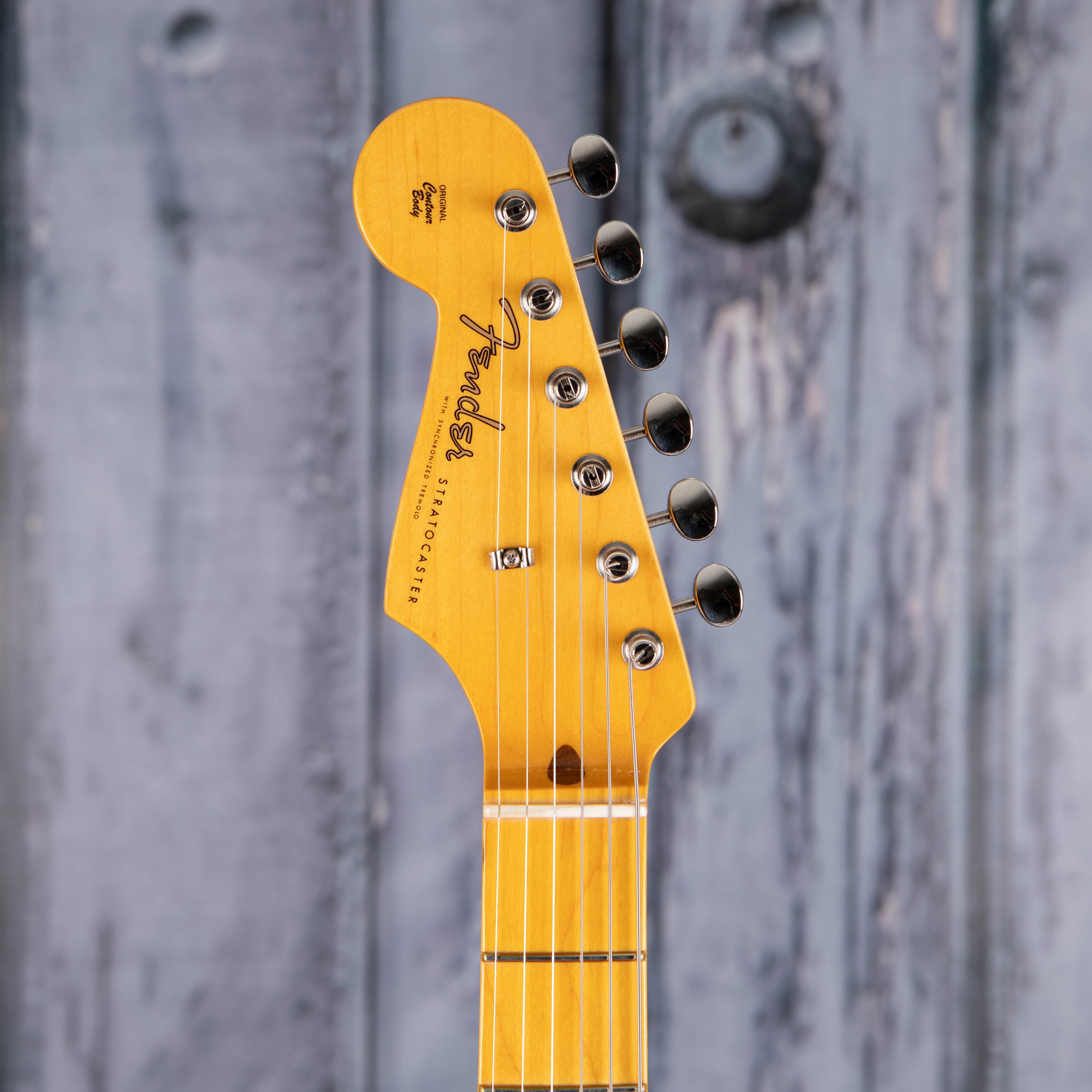 Fender American Vintage II 1957 Stratocaster Left-Handed Electric Guitar, Vintage Blonde, front headstock