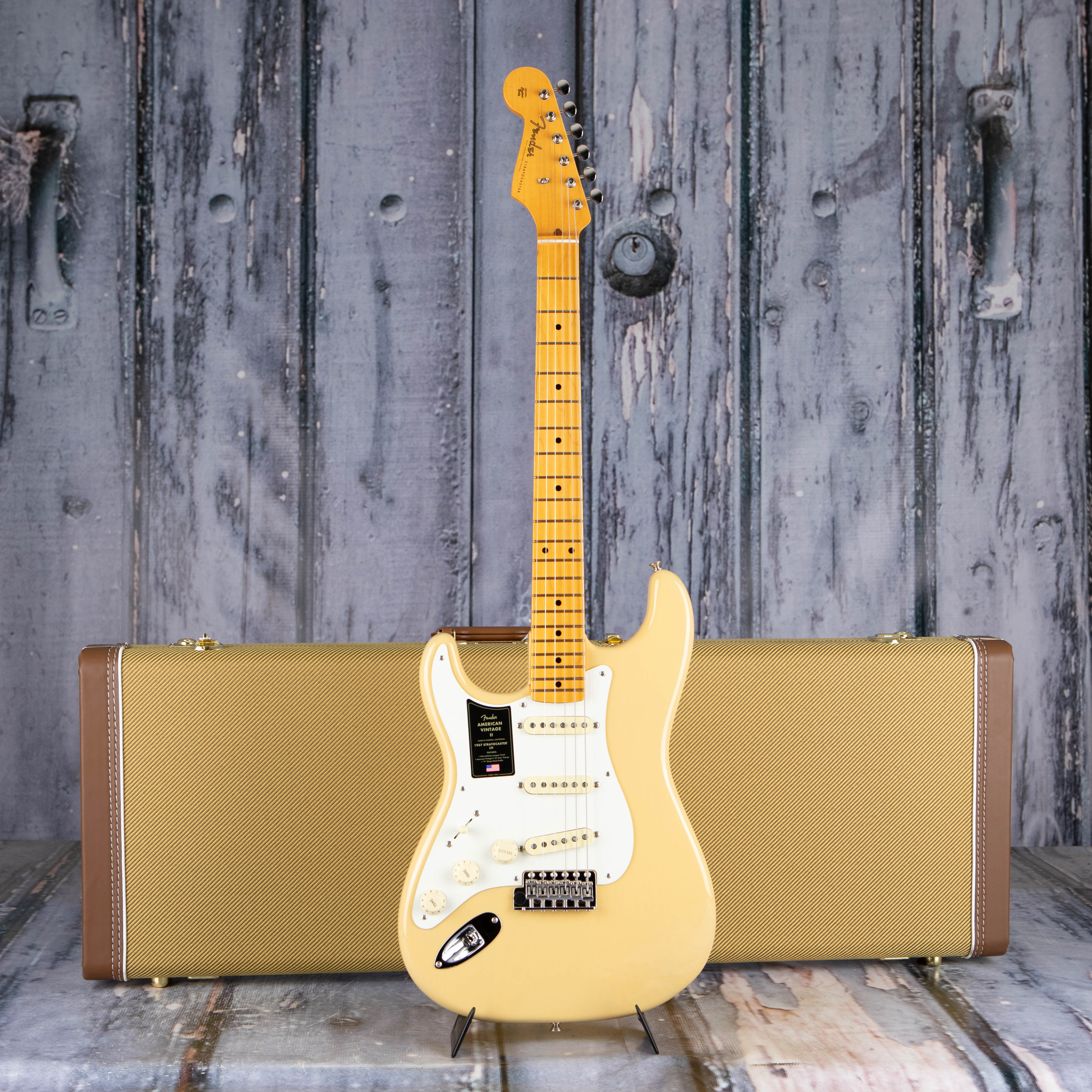 Fender American Vintage II 1957 Stratocaster Left-Handed Electric Guitar, Vintage Blonde, case