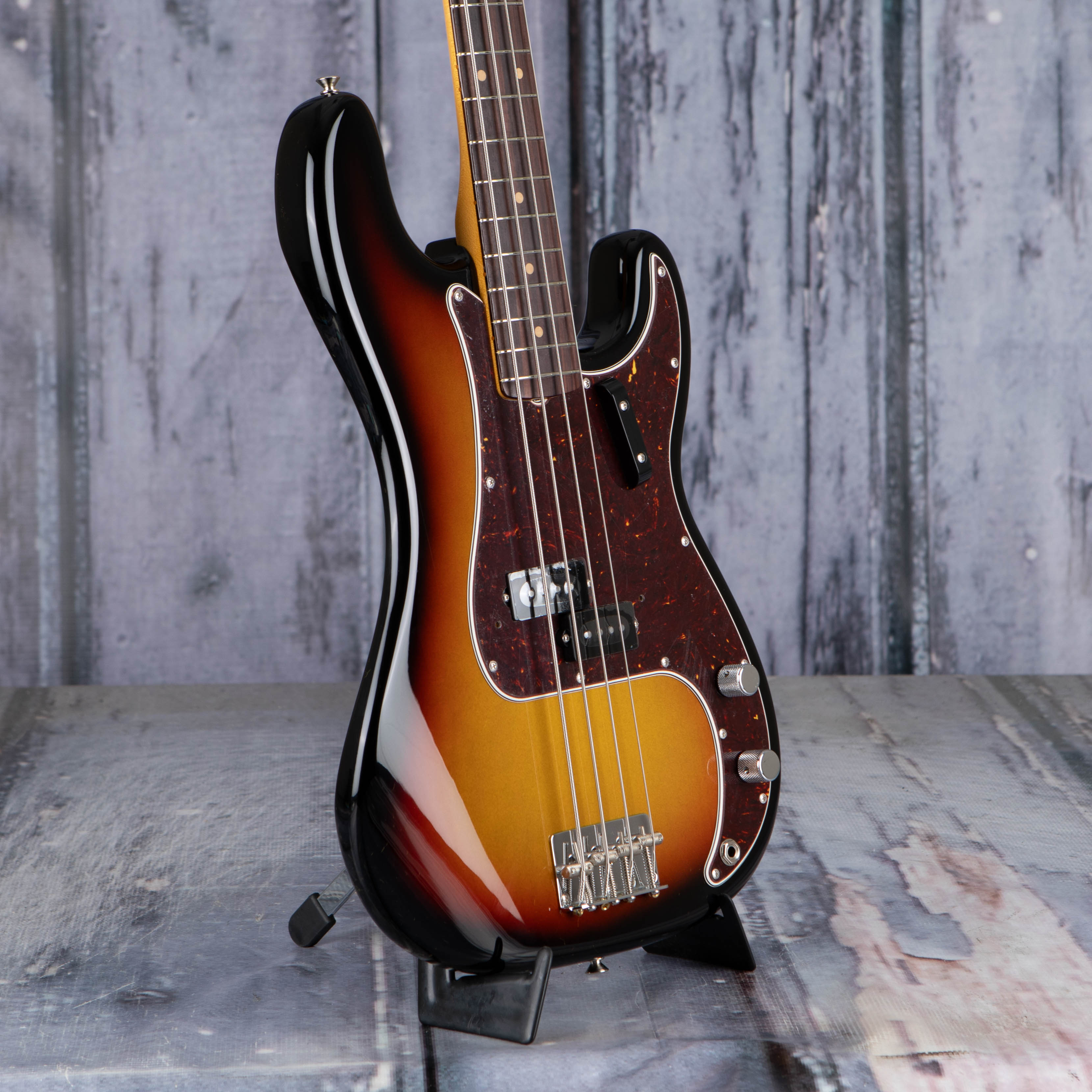 Fender American Vintage II 1960 Precision Bass Guitar, 3-Color Sunburst, angle
