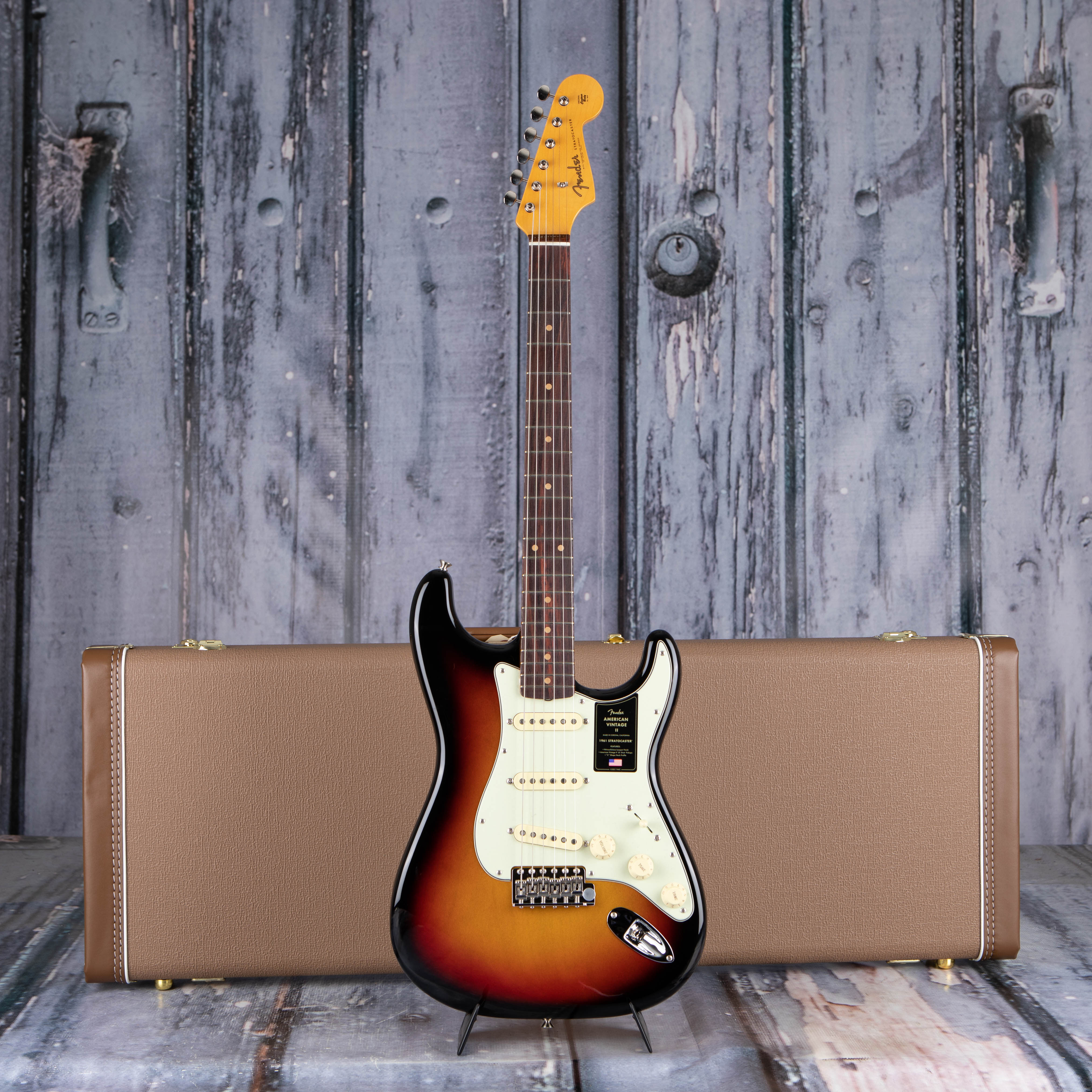 Fender American Vintage II 1961 Stratocaster Electric Guitar, 3-Color Sunburst, case
