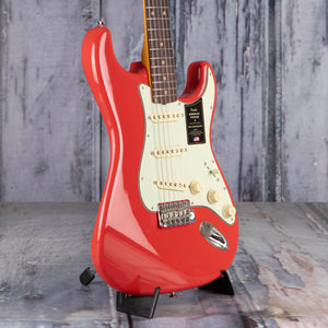 Fender American Vintage II 1961 Stratocaster Electric Guitar, Fiesta Red, angle