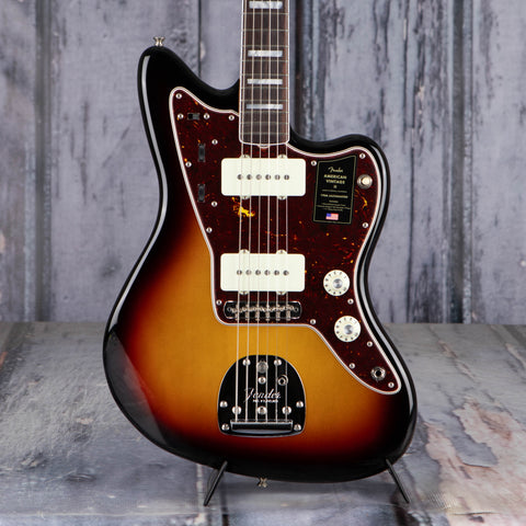 Fender American Vintage II 1966 Jazzmaster Electric Guitar, 3-Color Sunburst, front closeup