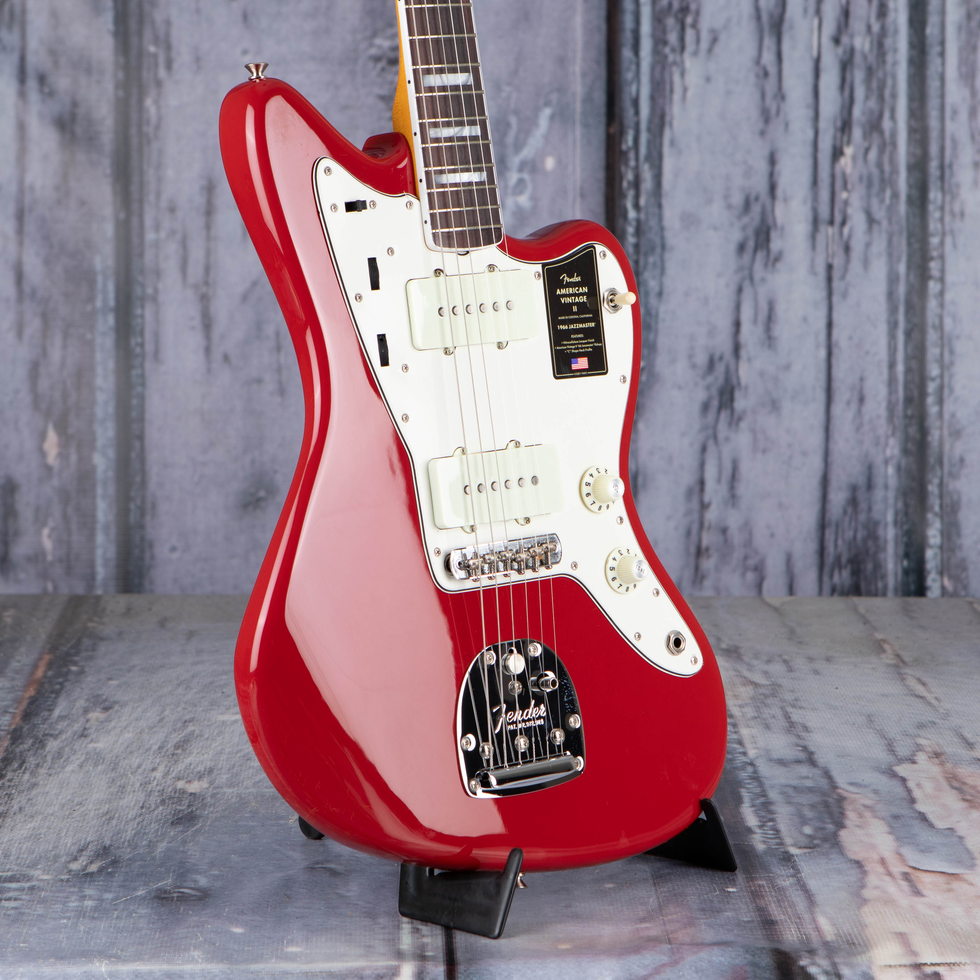 Fender American Vintage II 1966 Jazzmaster Electric Guitar, Dakota Red, angle