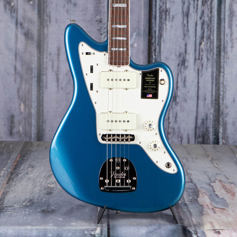 Fender American Vintage II 1966 Jazzmaster Electric Guitar, Lake Placid Blue, front closeup