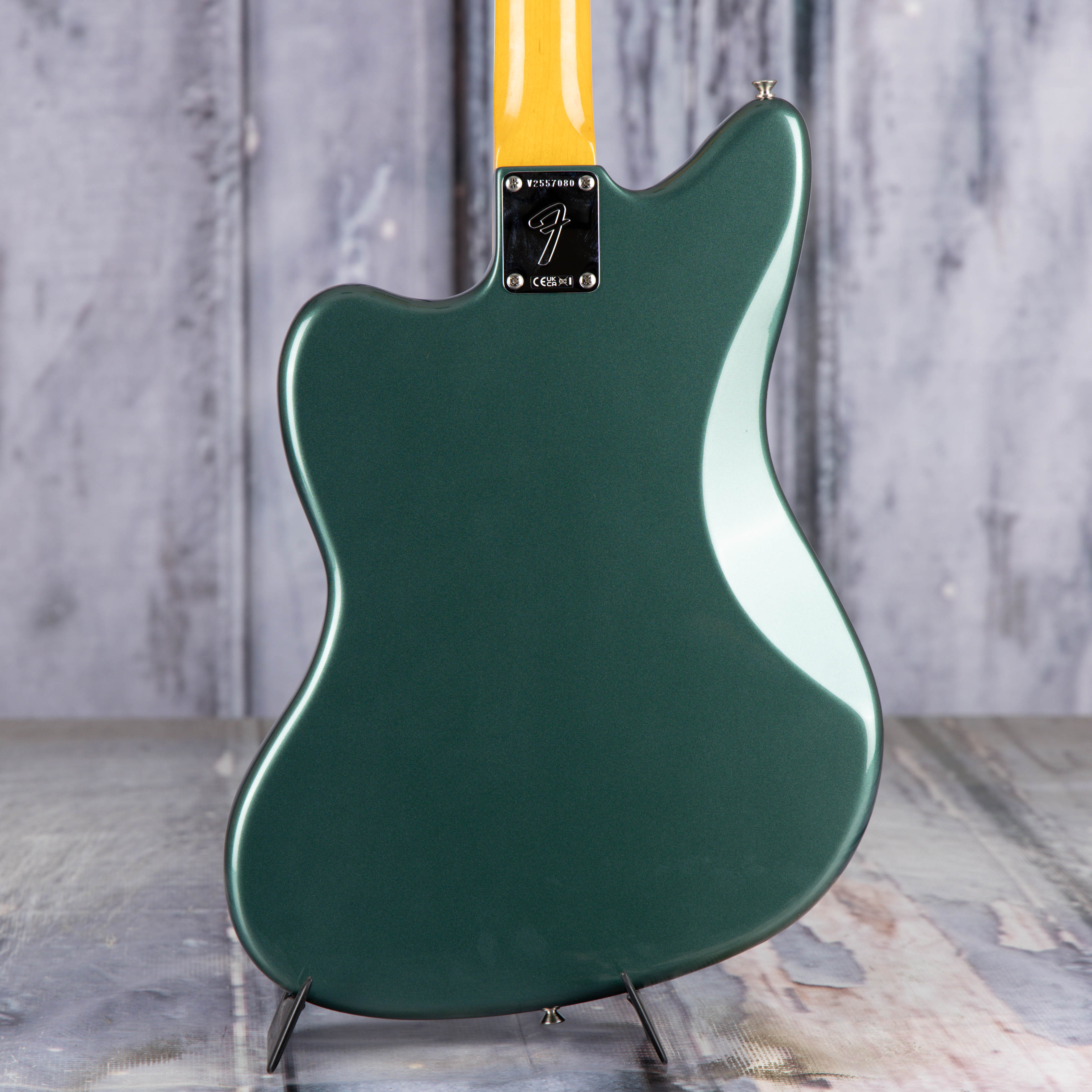 Fender American Vintage II 1966 Jazzmaster Electric Guitar, Sherwood Green Metallic, back closeup