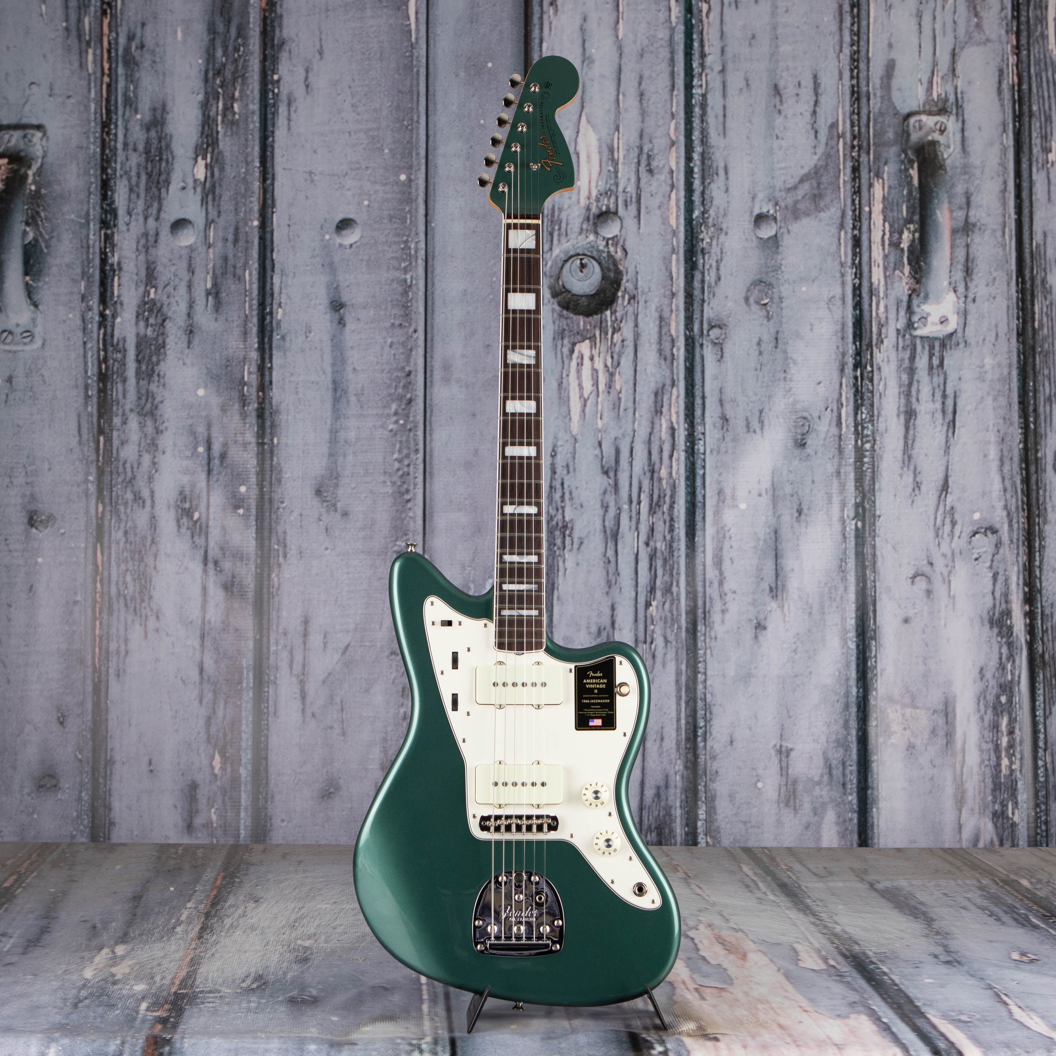 Fender American Vintage II 1966 Jazzmaster Electric Guitar, Sherwood Green Metallic, front
