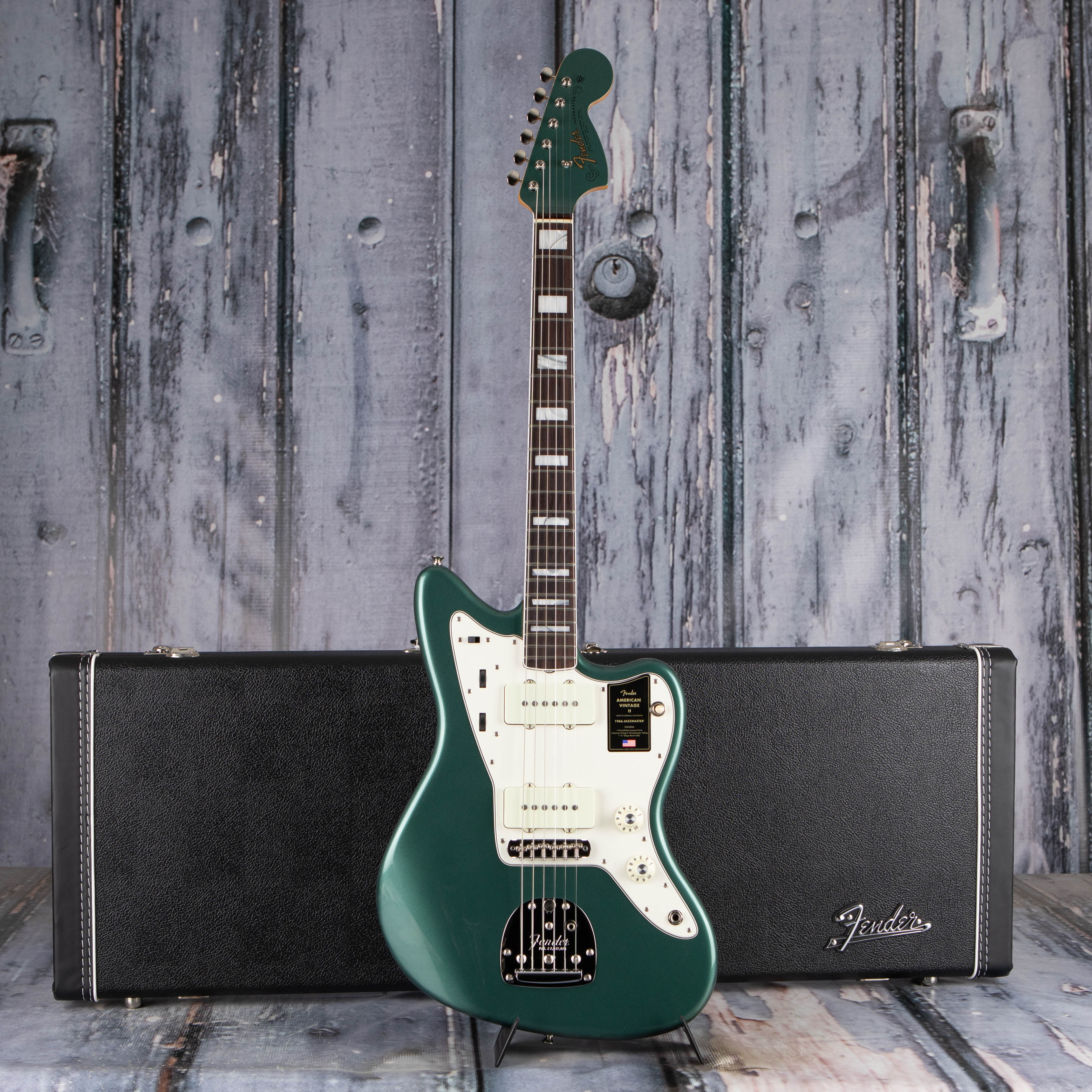Fender American Vintage II 1966 Jazzmaster Electric Guitar, Sherwood Green Metallic, case