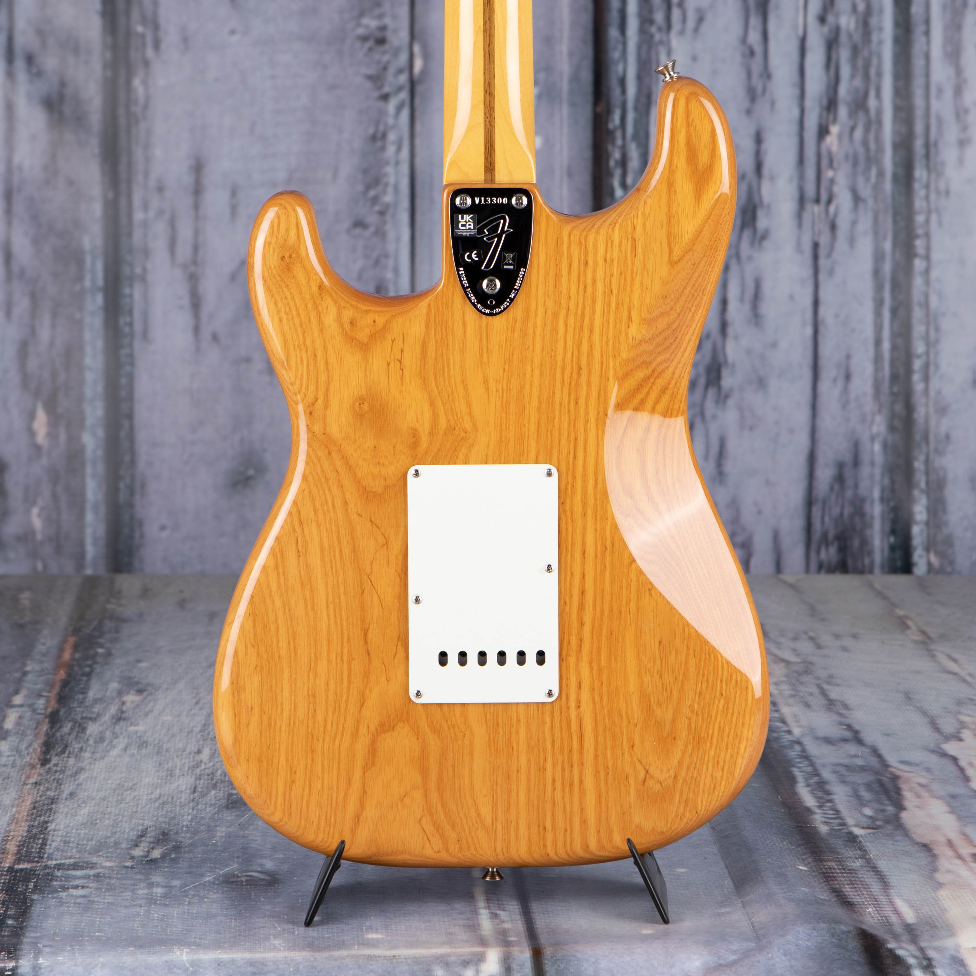 Fender American Vintage II 1973 Stratocaster Electric Guitar, Aged Natural, back closeup