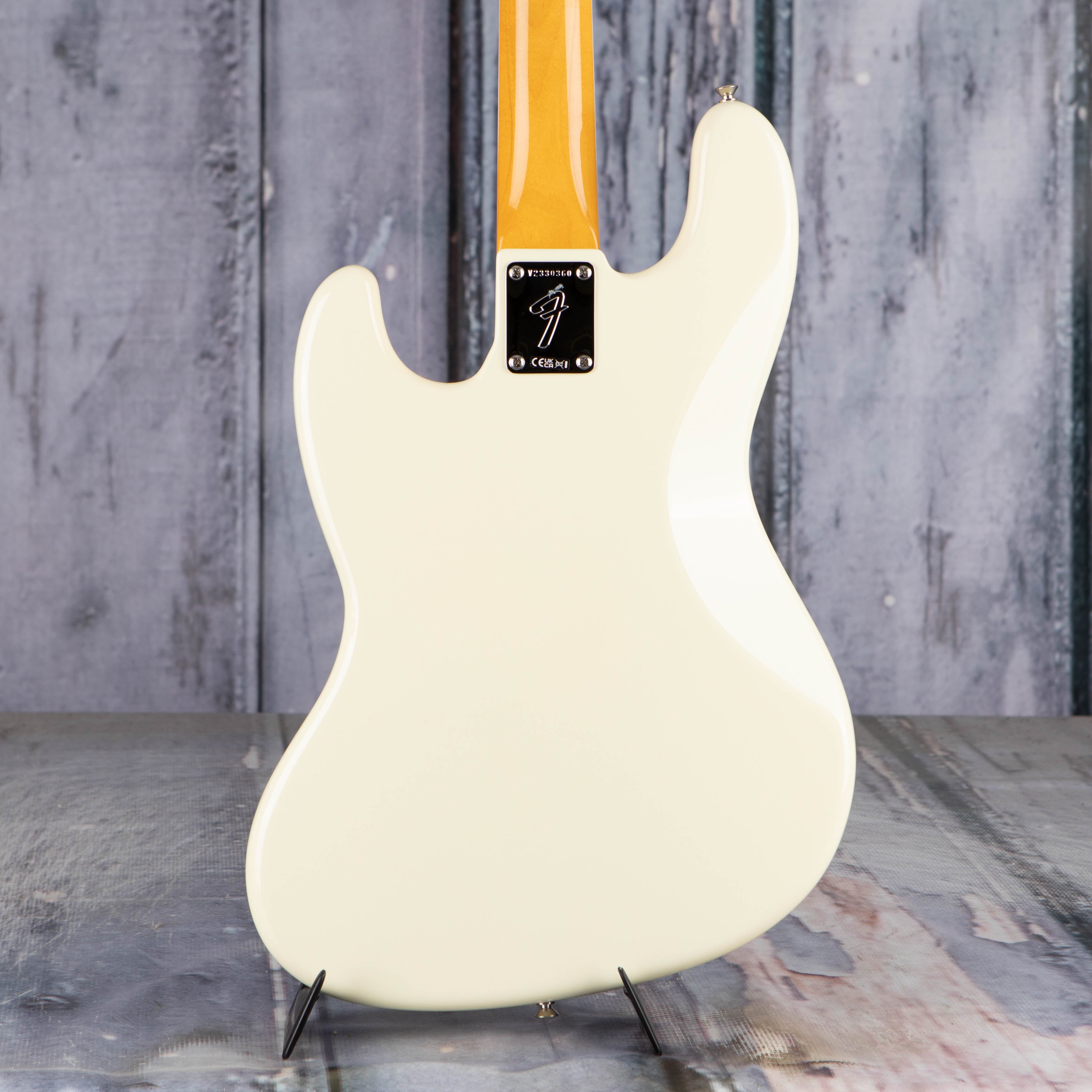 Fender American Vintage II 1966 Jazz Bass Guitar, Olympic White, back closeup
