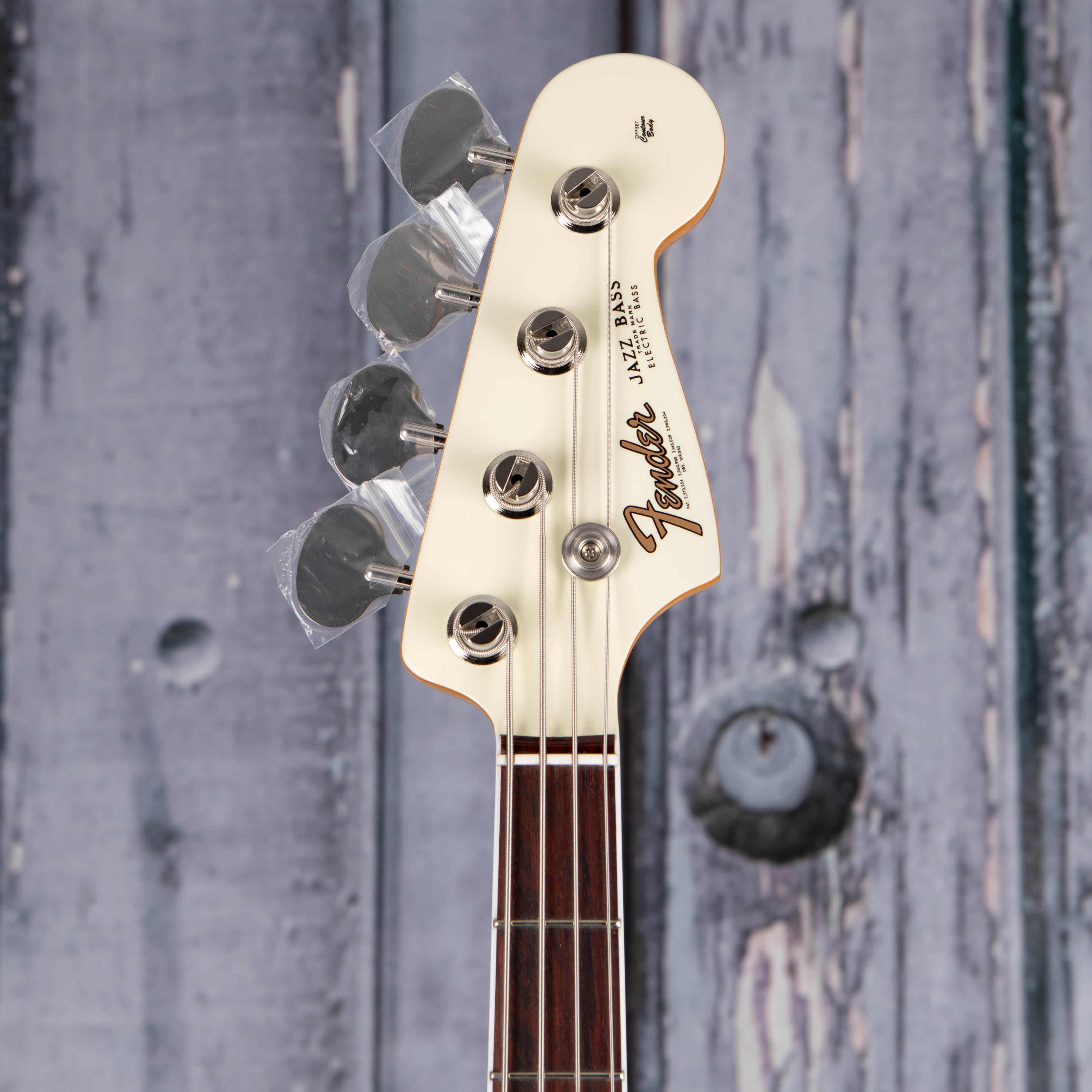 Fender American Vintage II 1966 Jazz Bass Guitar, Olympic White, front headstock