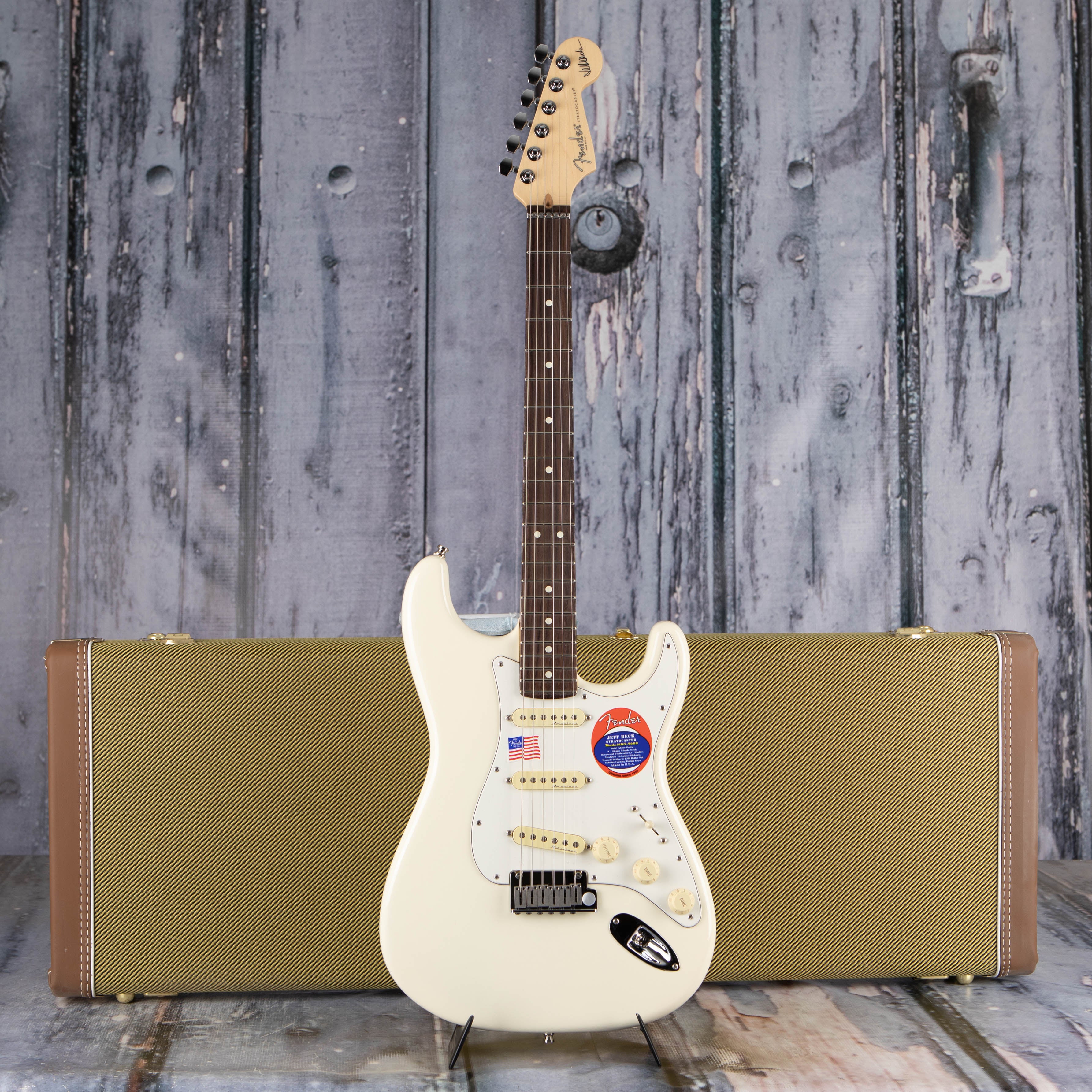 Fender Artist Series Jeff Beck Stratocaster Electric Guitar, Olympic White, case
