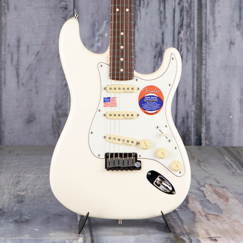Fender Artist Series Jeff Beck Stratocaster Electric Guitar, Olympic White, front closeup
