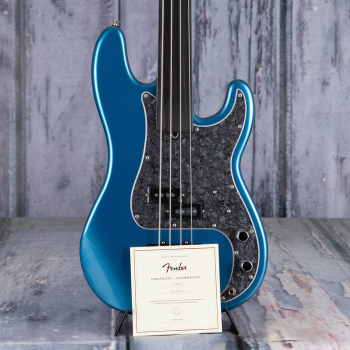 Fender Artist Series Tony Franklin Fretless Precision Bass, Lake Placid Blue