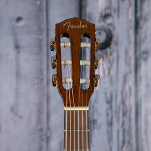 Fender CN-60S Classical Acoustic Guitar, Natural, front headstock