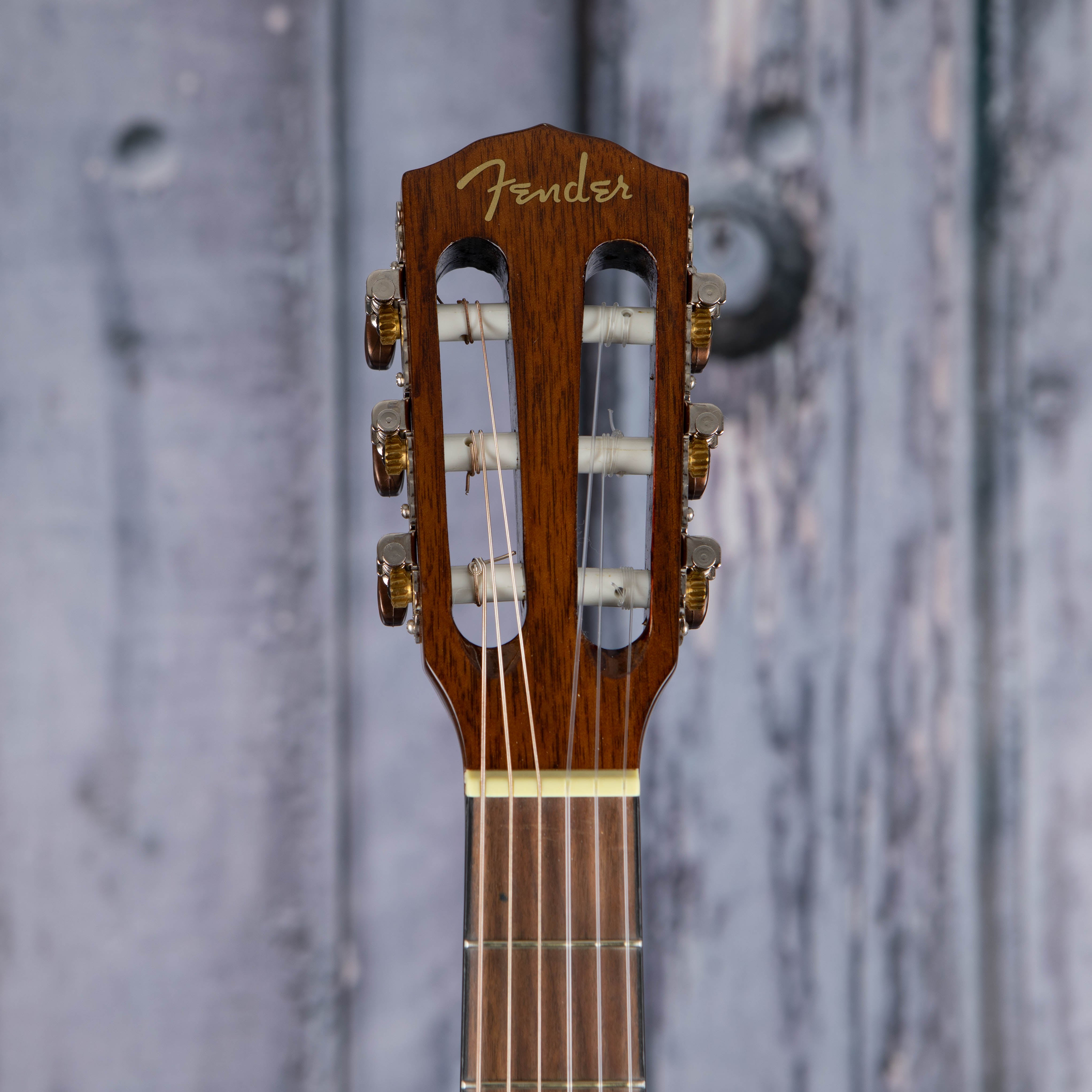 Fender CN-60S Classical Acoustic Guitar, Natural, front headstock