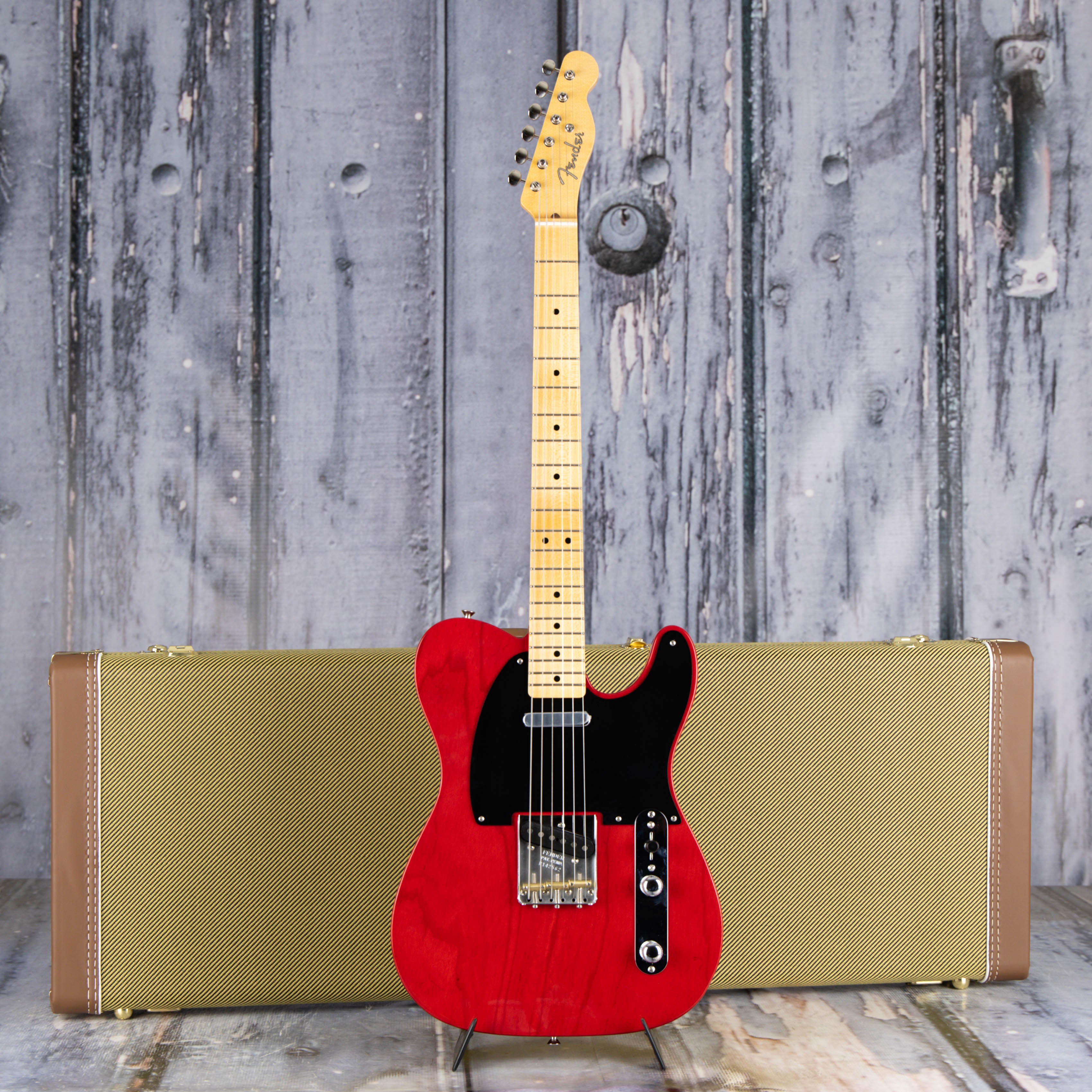 Fender Custom Shop 1951 Nocaster NOS Electric Guitar, Crimson Red Transparent, case