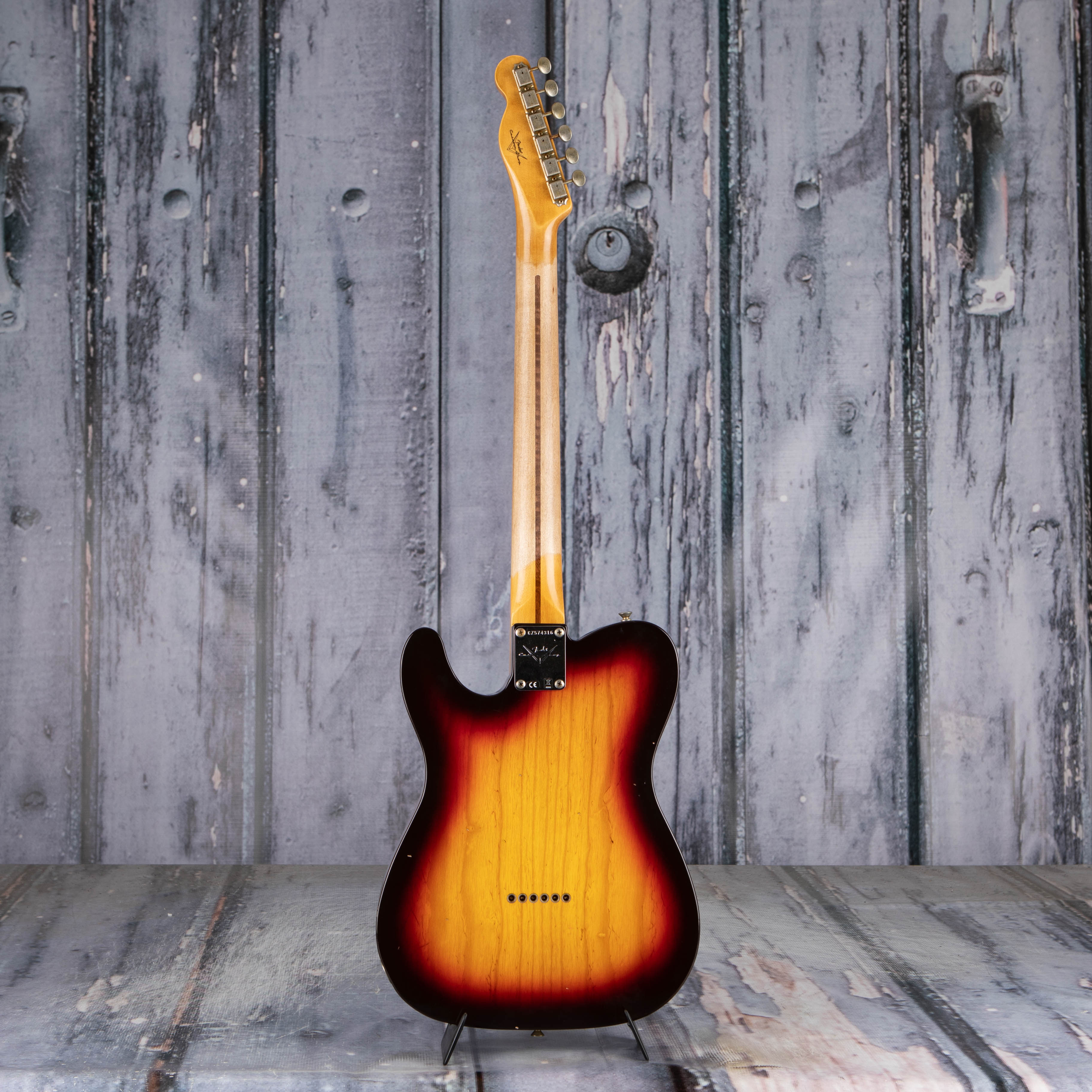 Fender Custom Shop 1959 Telecaster Journeyman Relic Electric Guitar, Chocolate 3-Tone Sunburst, back
