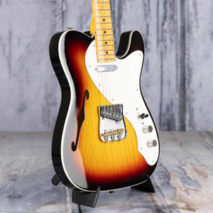 Fender Custom Shop American Custom Telecaster Thinline NOS Semi-Hollowbody Guitar, Target 3-Tone Sunburst, angle