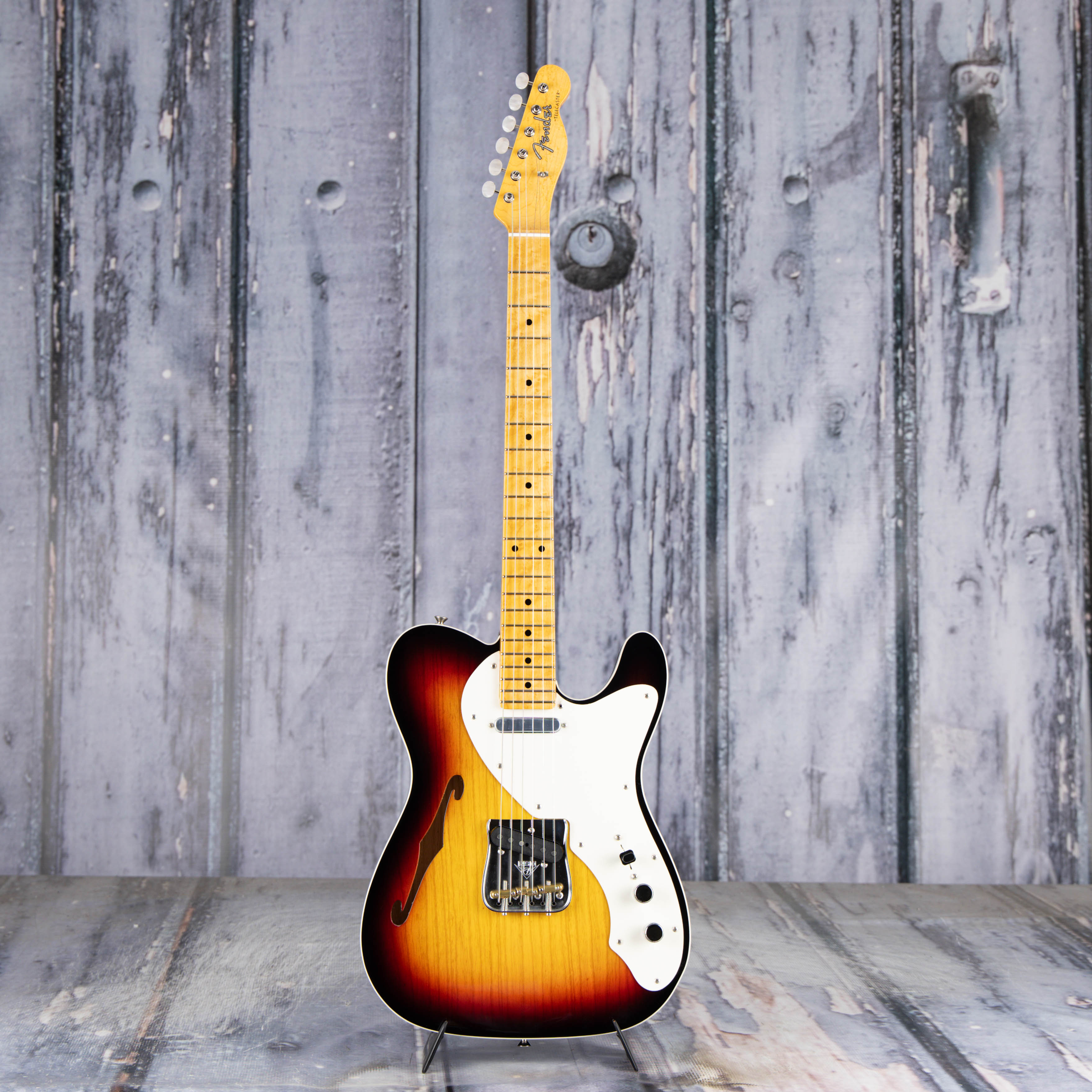 Fender Custom Shop American Custom Telecaster Thinline NOS Semi-Hollowbody Guitar, Target 3-Tone Sunburst, front