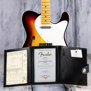 Fender Custom Shop American Custom Telecaster Thinline NOS Semi-Hollowbody Guitar, Target 3-Tone Sunburst, coa