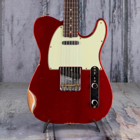 Fender Custom Shop Limited 1961 Telecaster Relic Electric Guitar, Aged Candy Apple Red, front closeup