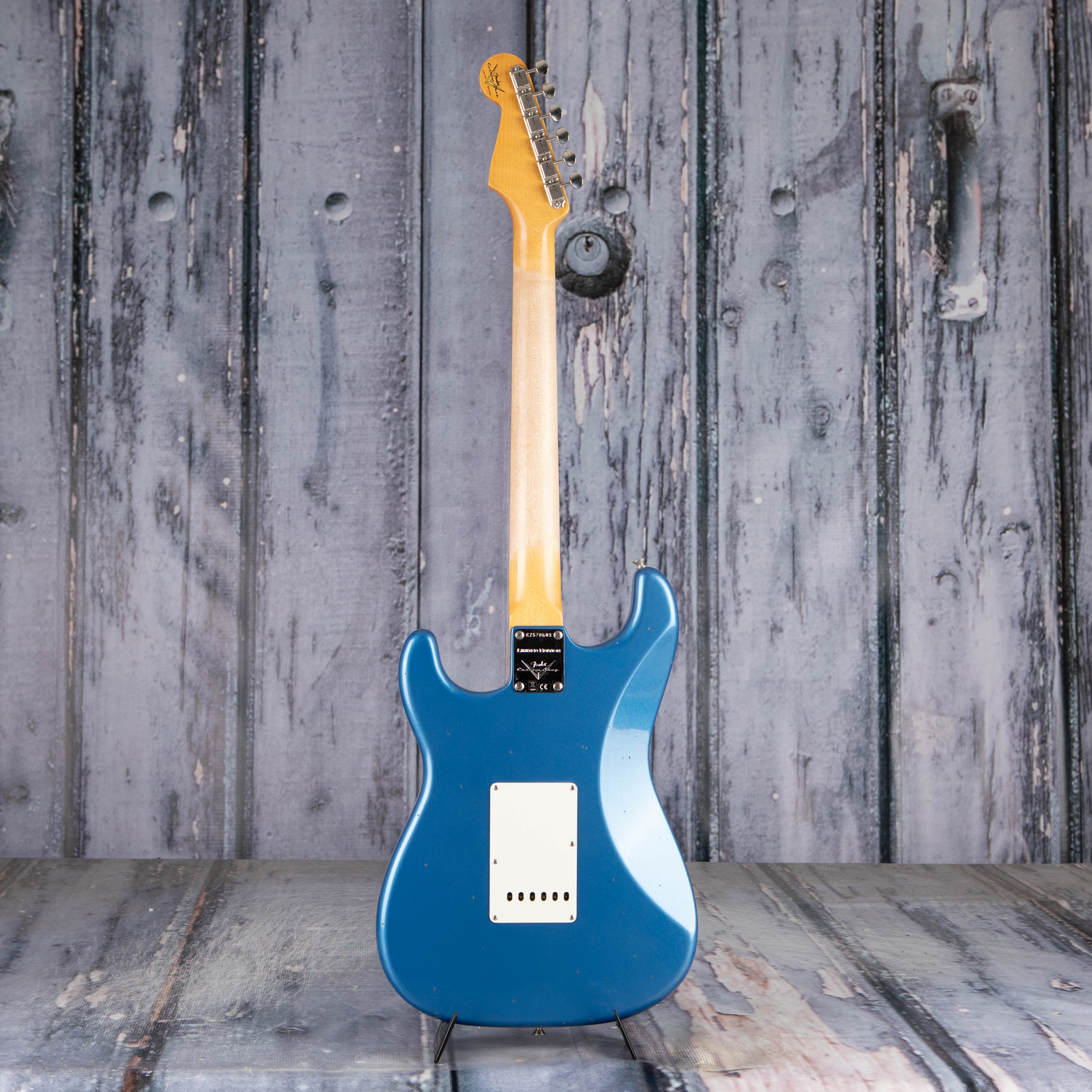 Fender Custom Shop Limited 1963 Stratocaster Journeyman Relic Closet Classic Electric Guitar, Aged Lake Placid Blue, back