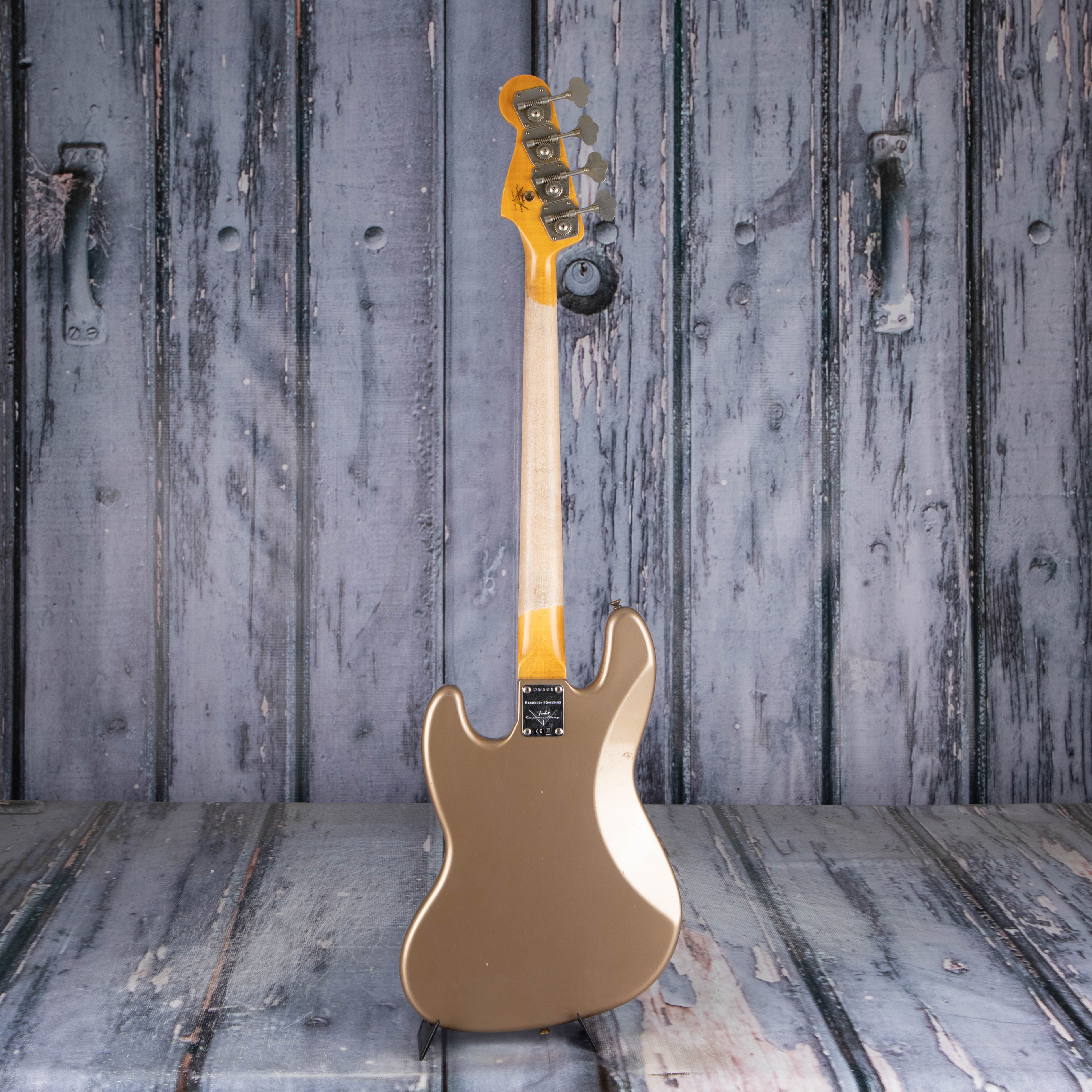 Fender Custom Shop Limited Edition 1964 Jazz Bass Journeyman Relic Electric Bass Guitar, Aged Shoreline Gold, back