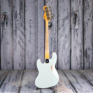 Fender Custom Shop Limited Edition 1960 Jazz Bass Relic Electric Bass Guitar, Super Faded Aged Sonic Blue, back