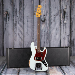 Fender Custom Shop Limited Edition 1960 Jazz Bass Relic Electric Bass Guitar, Super Faded Aged Sonic Blue, case