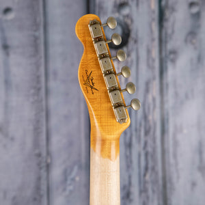 Fender Custom Shop Limited Edition 1960 Telecaster Journeyman Relic Electric Guitar, Aged Sage Green Metallic, back headstock