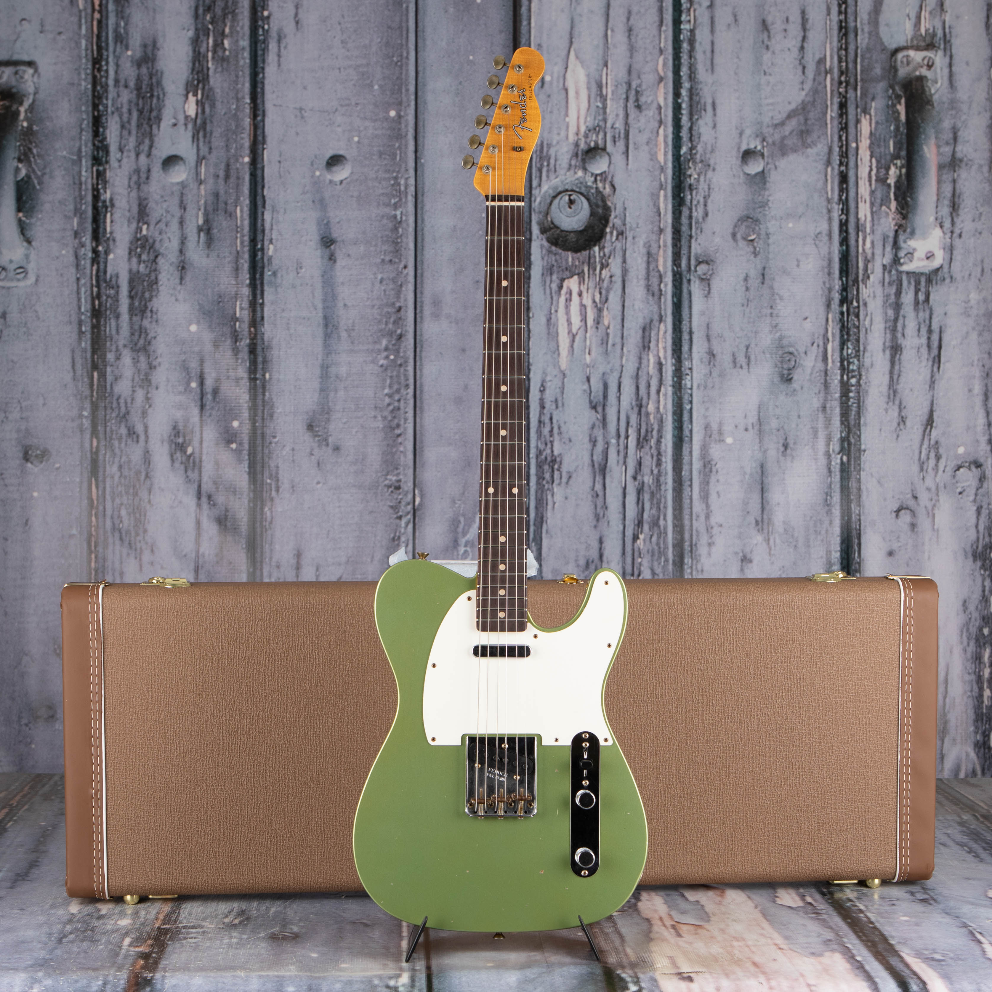 Fender Custom Shop Limited Edition 1960 Telecaster Journeyman Relic Electric Guitar, Aged Sage Green Metallic, case