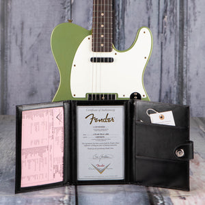 Fender Custom Shop Limited Edition 1960 Telecaster Journeyman Relic Electric Guitar, Aged Sage Green Metallic, coa