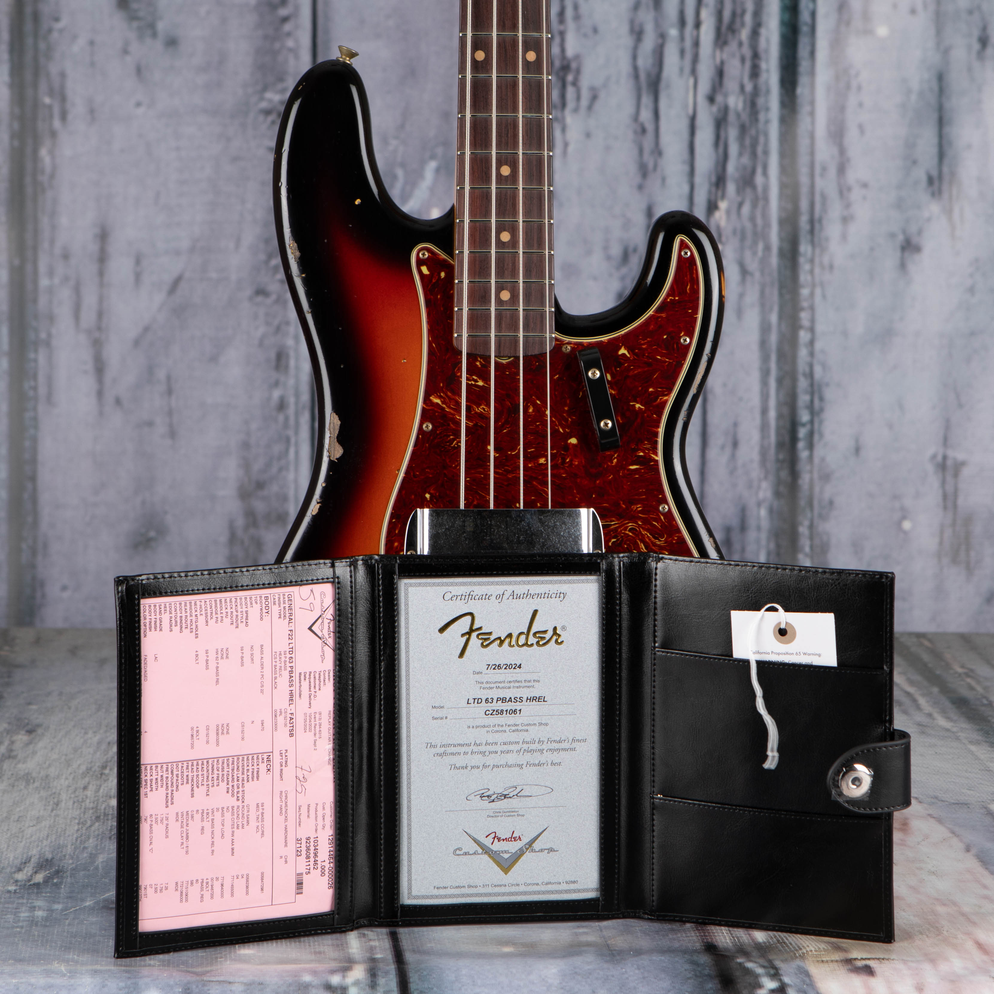 【レフティ】 プレシジョンインパクト Fender Custom Shop Limited Edition 1963 Precision Bass Heavy