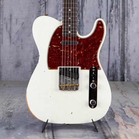 Fender Custom Shop Limited Edition '64 Telecaster Relic Electric Guitar, Aged Olympic White, front closeup