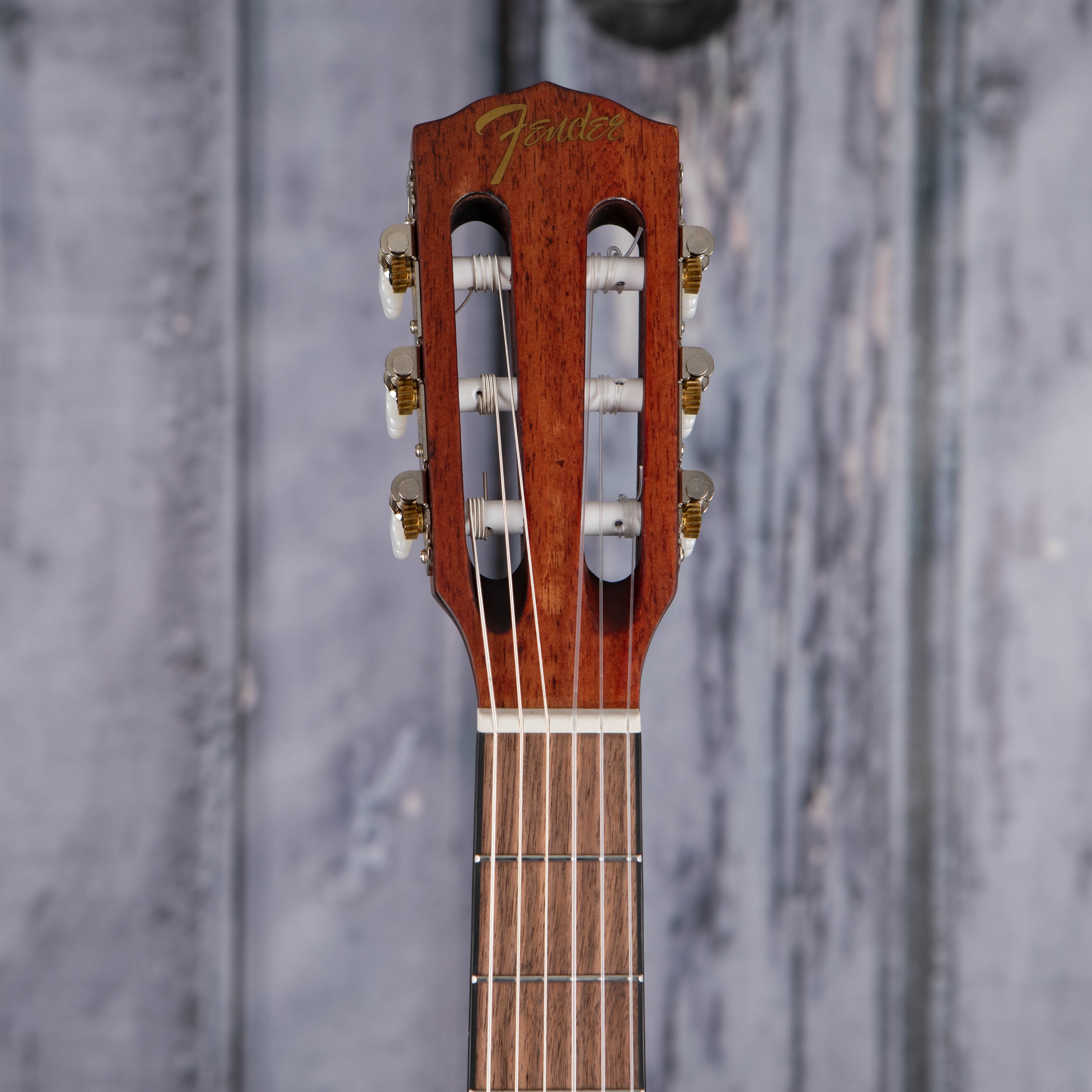 Fender FA-15N 3/4 Nylon Acoustic Guitar, Natural, front headstock