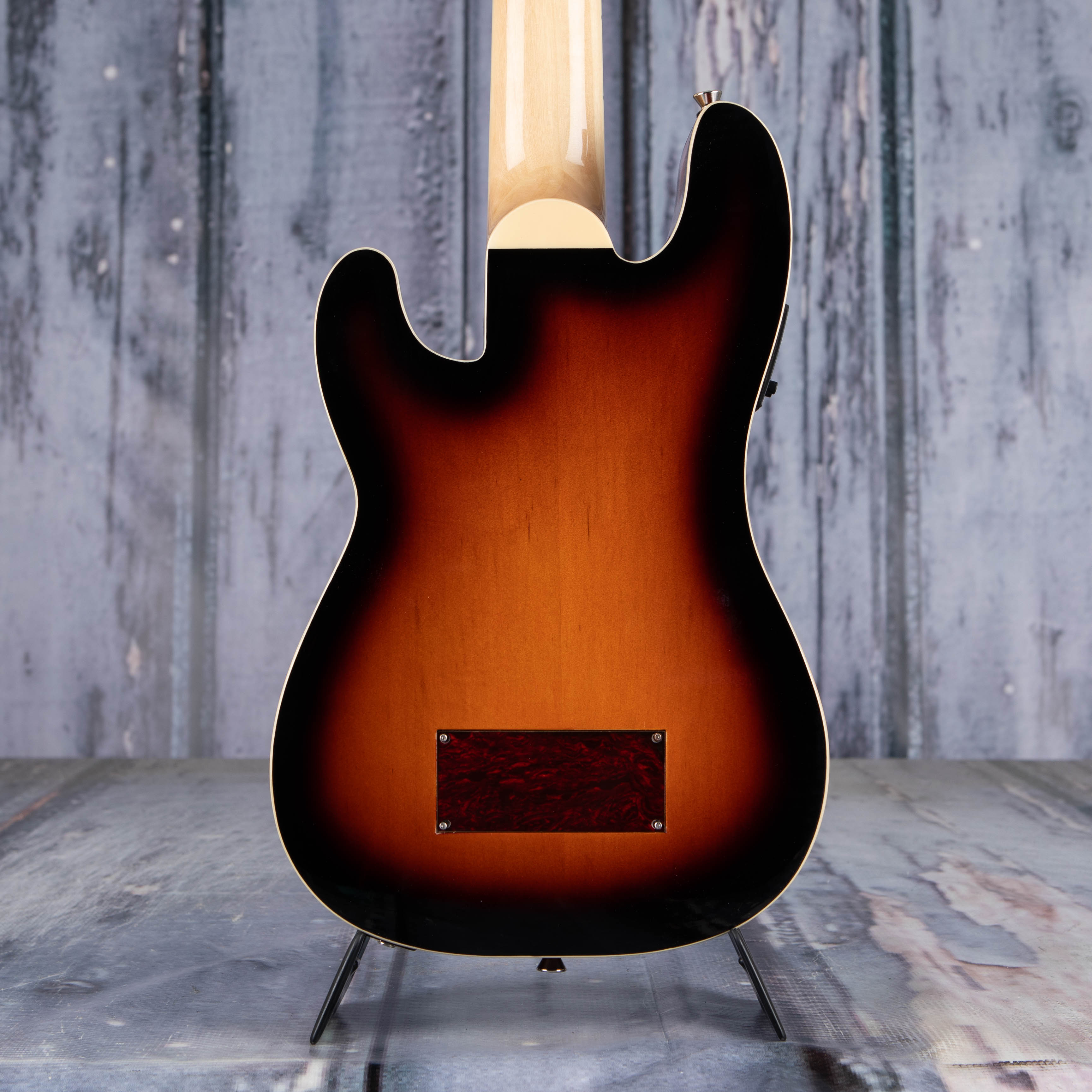 Fender Fullterton Precision Bass Ukulele, 3-Color Sunburst, back closeup