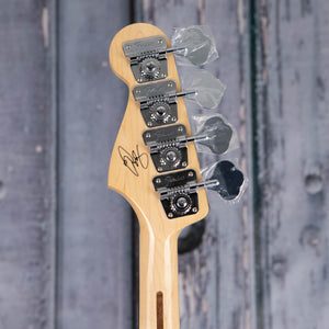 Fender Geddy Lee Jazz Bass Guitar, Black, back headstock