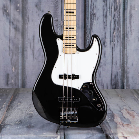 Fender Geddy Lee Jazz Bass Guitar, Black, front closeup
