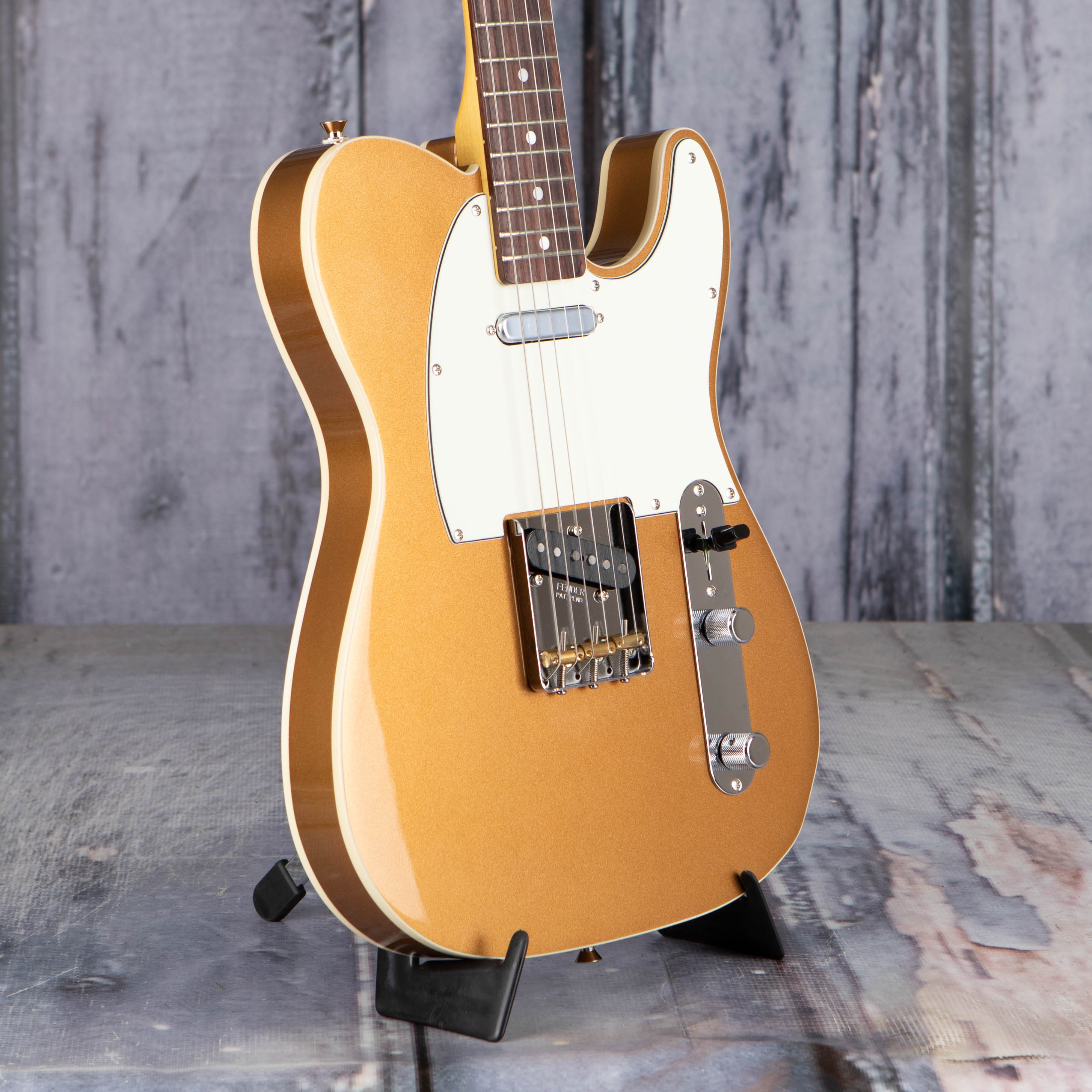 Fender JV Modified '60s Custom Telecaster Electric Guitar, Firemist Gold, angle