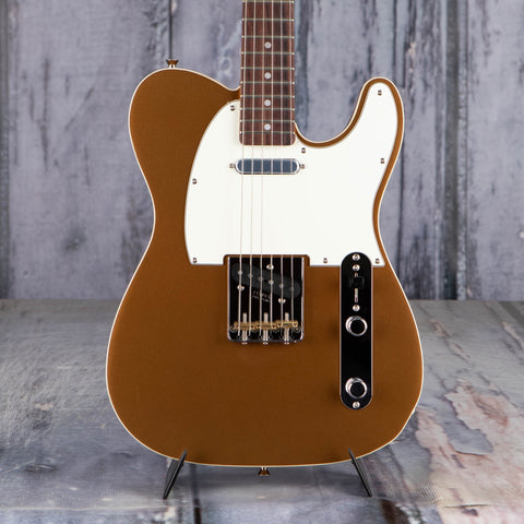 Fender JV Modified '60s Custom Telecaster Electric Guitar, Firemist Gold, front closeup