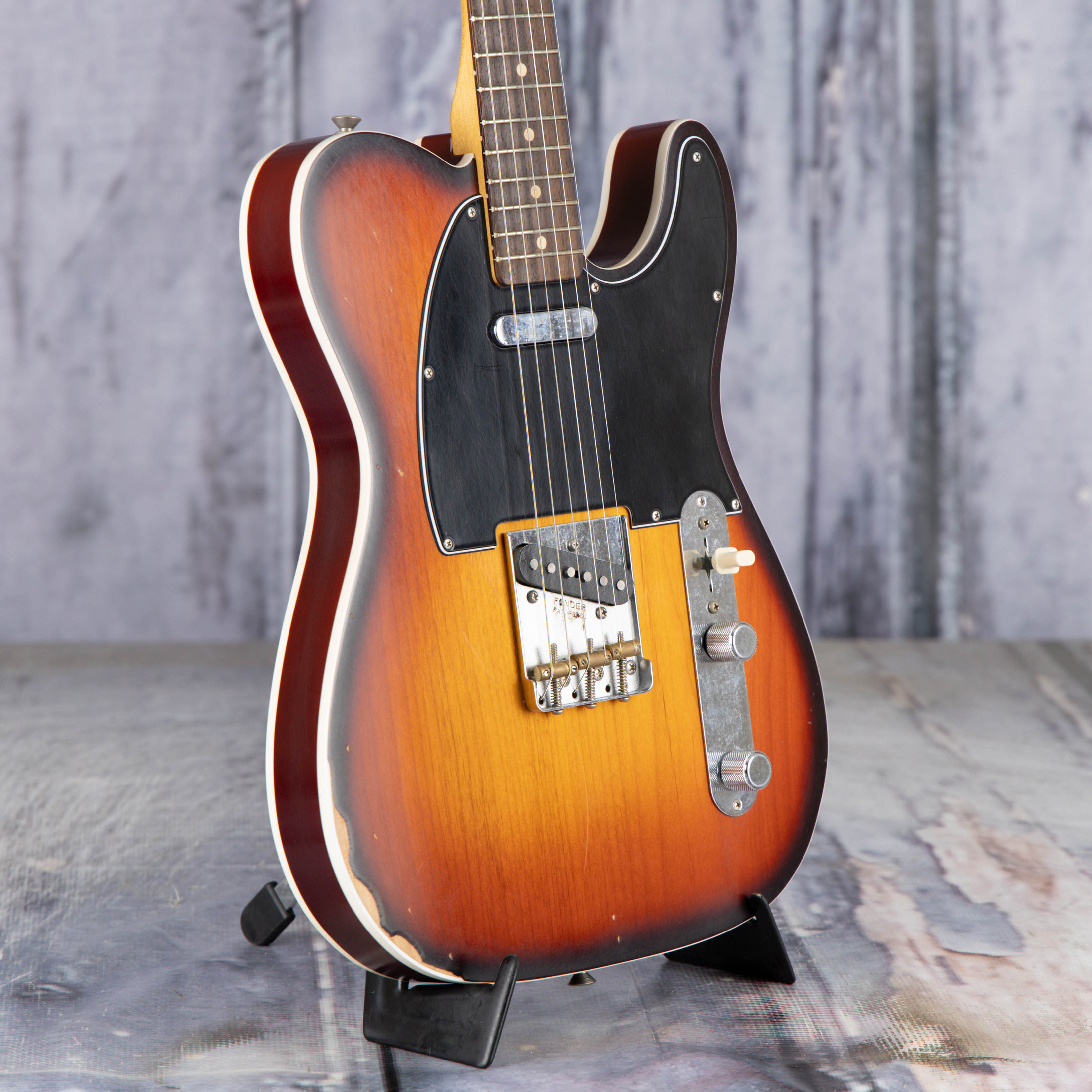 Fender Jason Isbell Custom Telecaster Electric Guitar, 3-Color Chocolate Burst, angle
