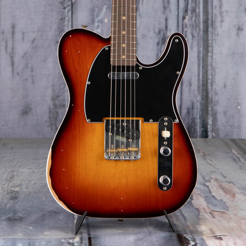 Fender Jason Isbell Custom Telecaster Electric Guitar, 3-Color Chocolate Burst, front closeup