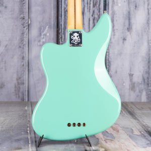 Fender Limited Edition Mark Hoppus Jaguar Electric Bass Guitar, Sea Foam Green, back closeup